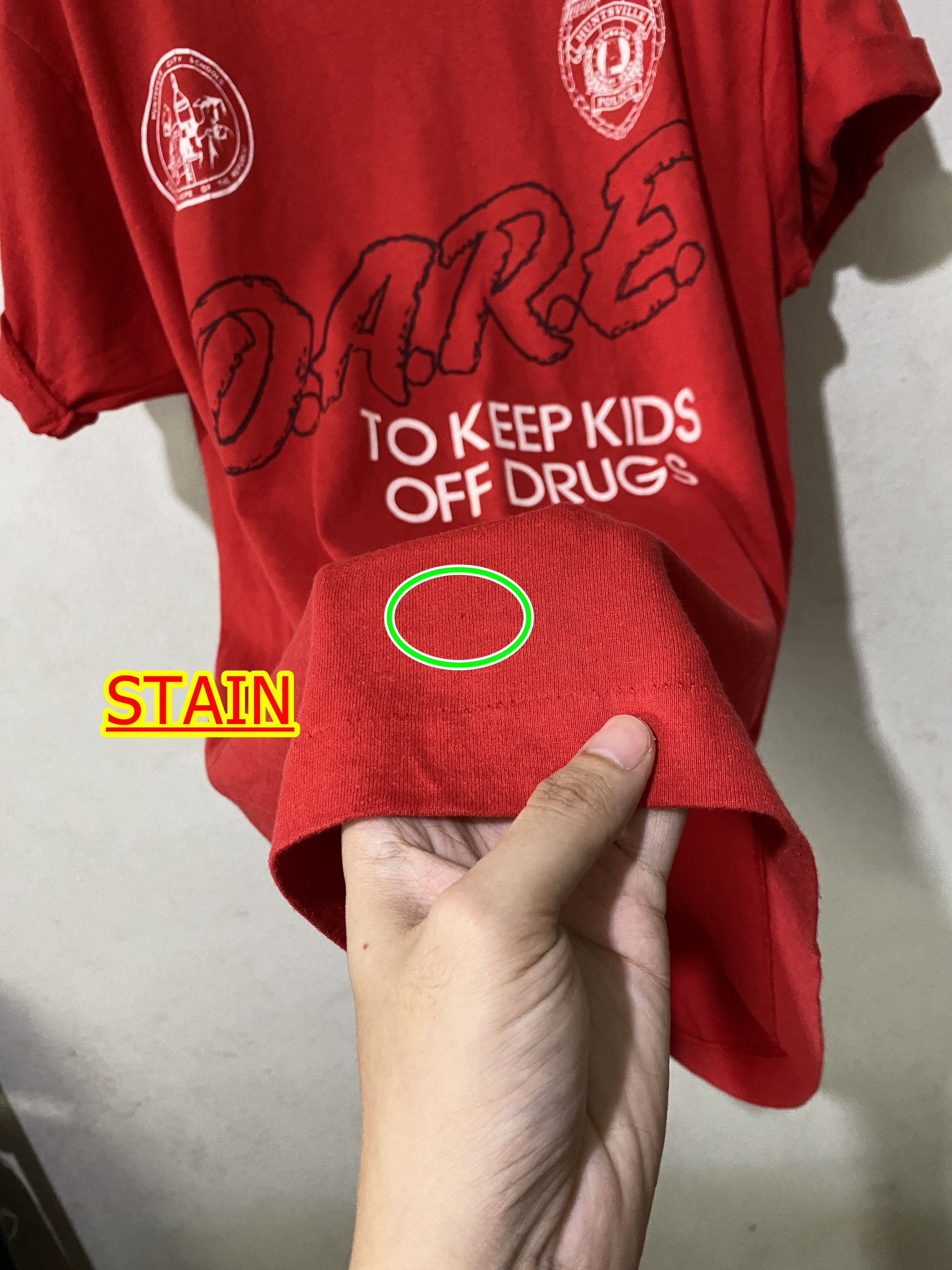 D.A.R.E × Vintage Vintage 80s DARE To Keep Kids Off Drugs Red Tee Size US L / EU 52-54 / 3 - 7 Thumbnail