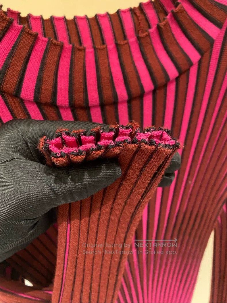 Issey Miyake Issey Miyake Rose Red and Black Patchwork Sweater Top Size M / US 6-8 / IT 42-44 - 4 Thumbnail