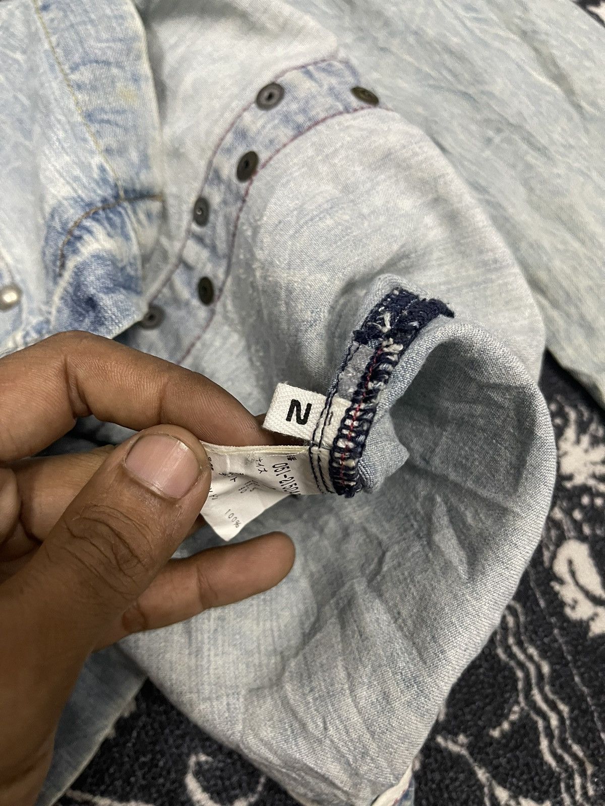 Japanese Brand 2000s KMRII INSPIRED STUDDED DENIM BUTTON UP DISTRESSED Size US S / EU 44-46 / 1 - 12 Thumbnail