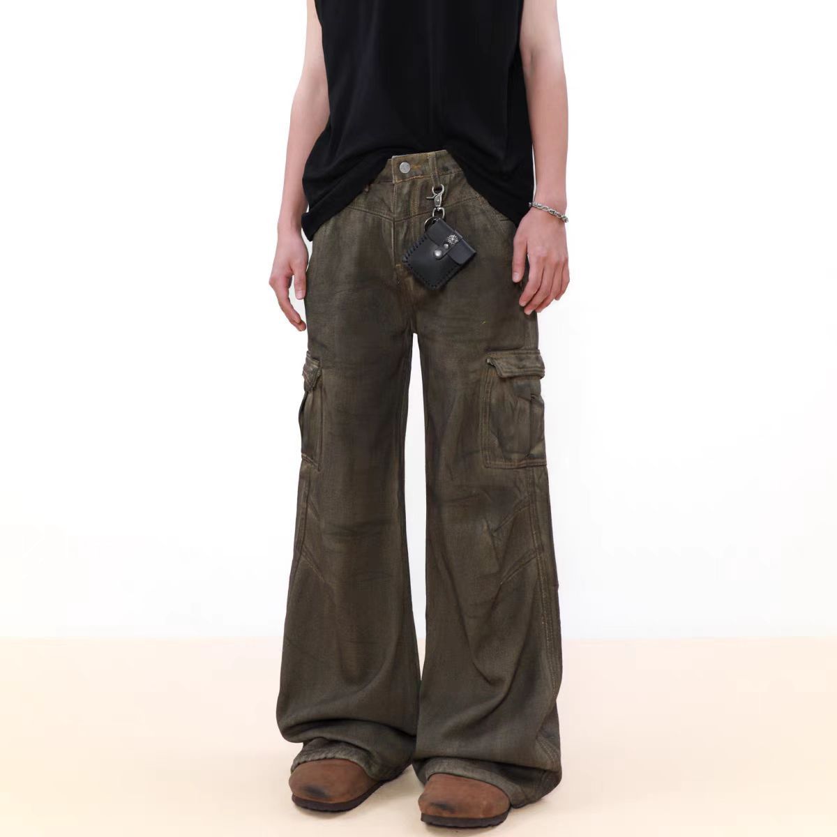 Japanese Brand × Jean Vintage dirty wash micro flare jeans Size US 29 - 3 Thumbnail
