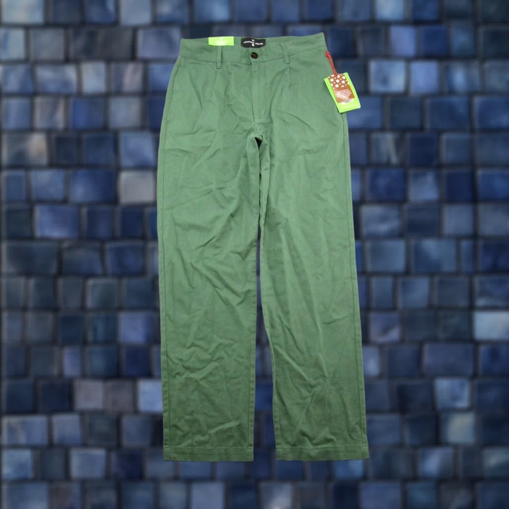 Vintage Houston White Mens Chino Pants Wide-Leg Green 31x30 NEW Size US 31 - 1 Thumbnail