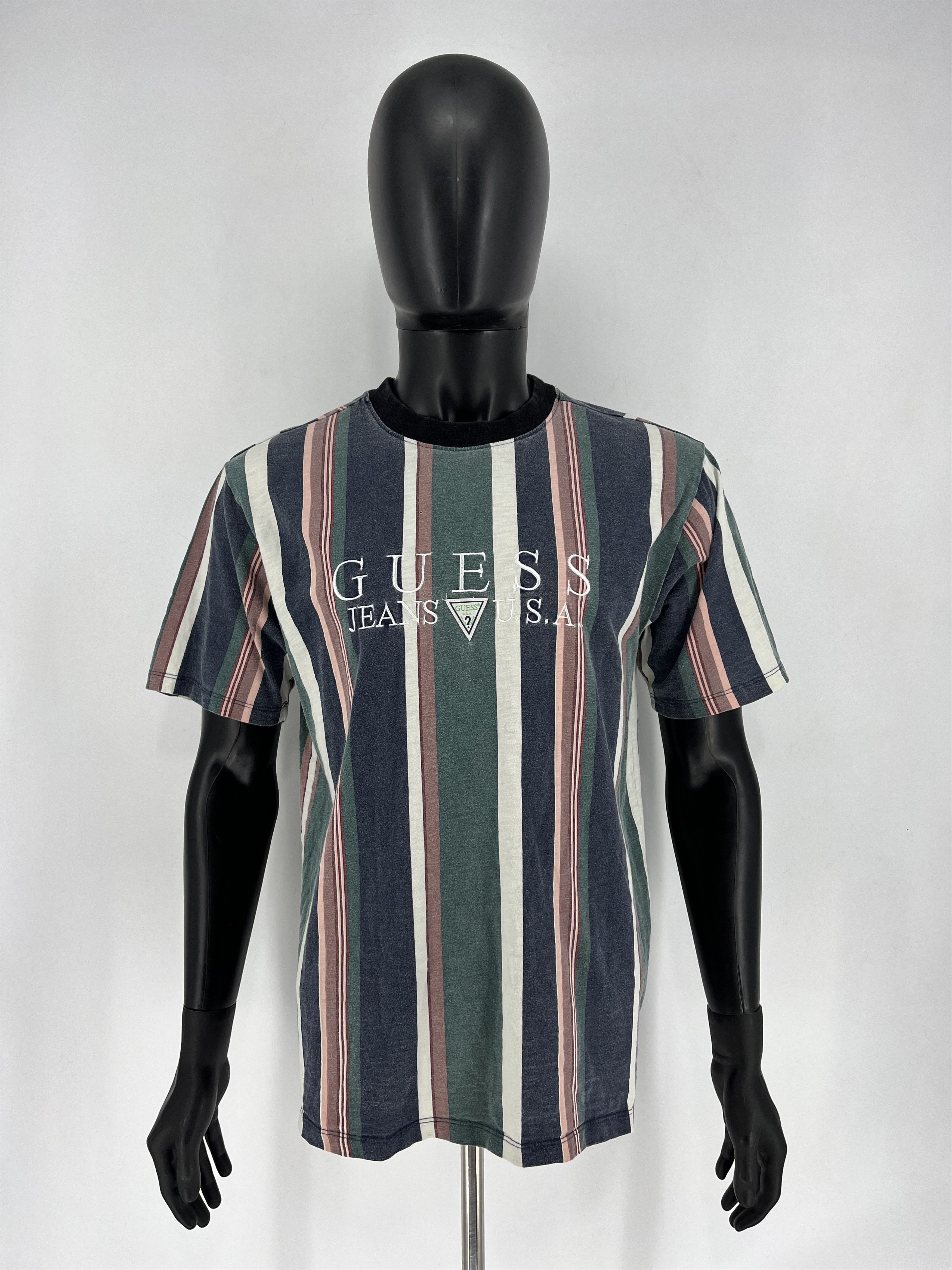 Guess × Vintage Vintage OG Guess Jeans USA Stripes Style Logo Shirt Size US S / EU 44-46 / 1 - 2 Thumbnail