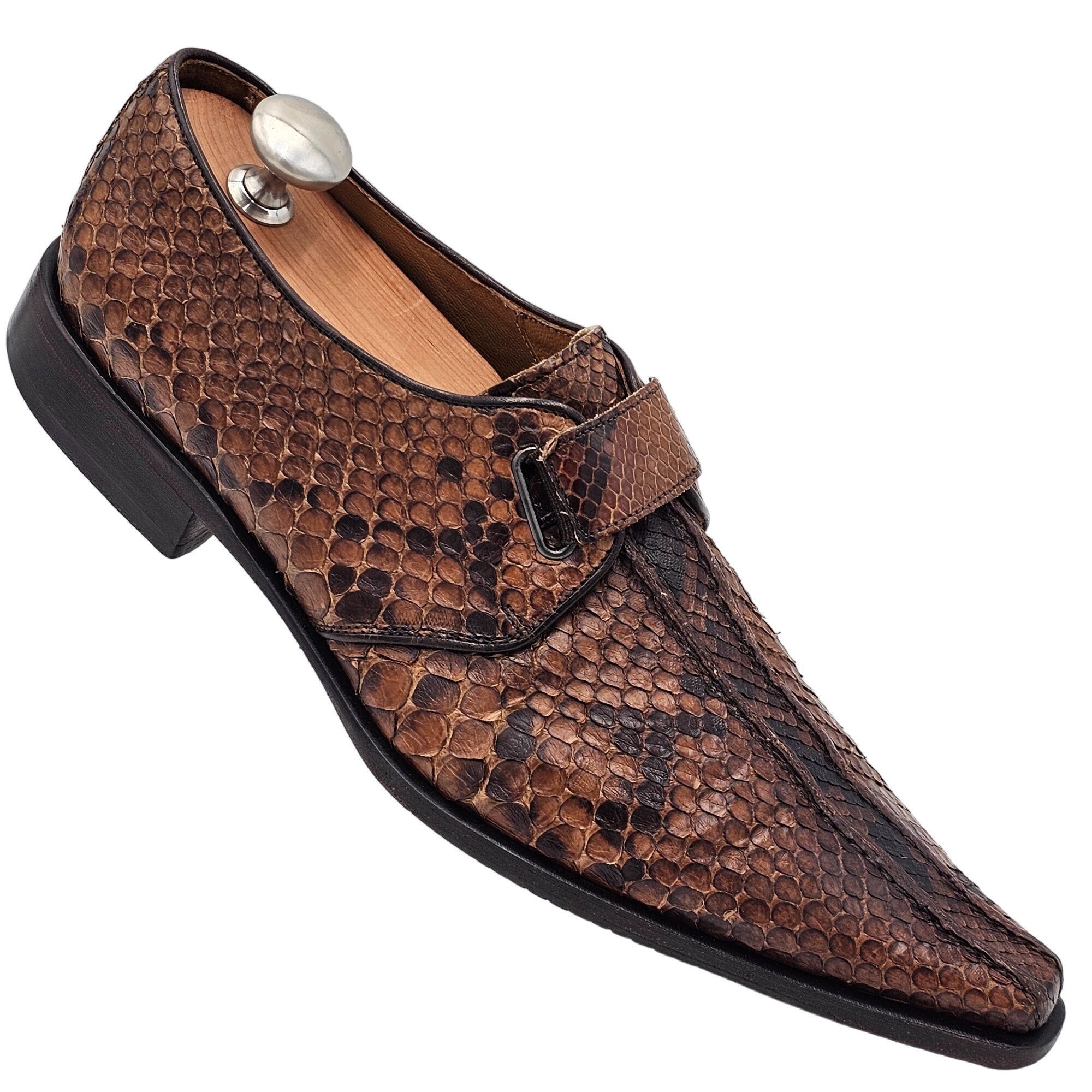 Aldo Brue Exotic Python Snake skin Aldo Brue Italy Mens size 8.5 Brown Size US 8.5 / EU 41-42 - 2 Thumbnail