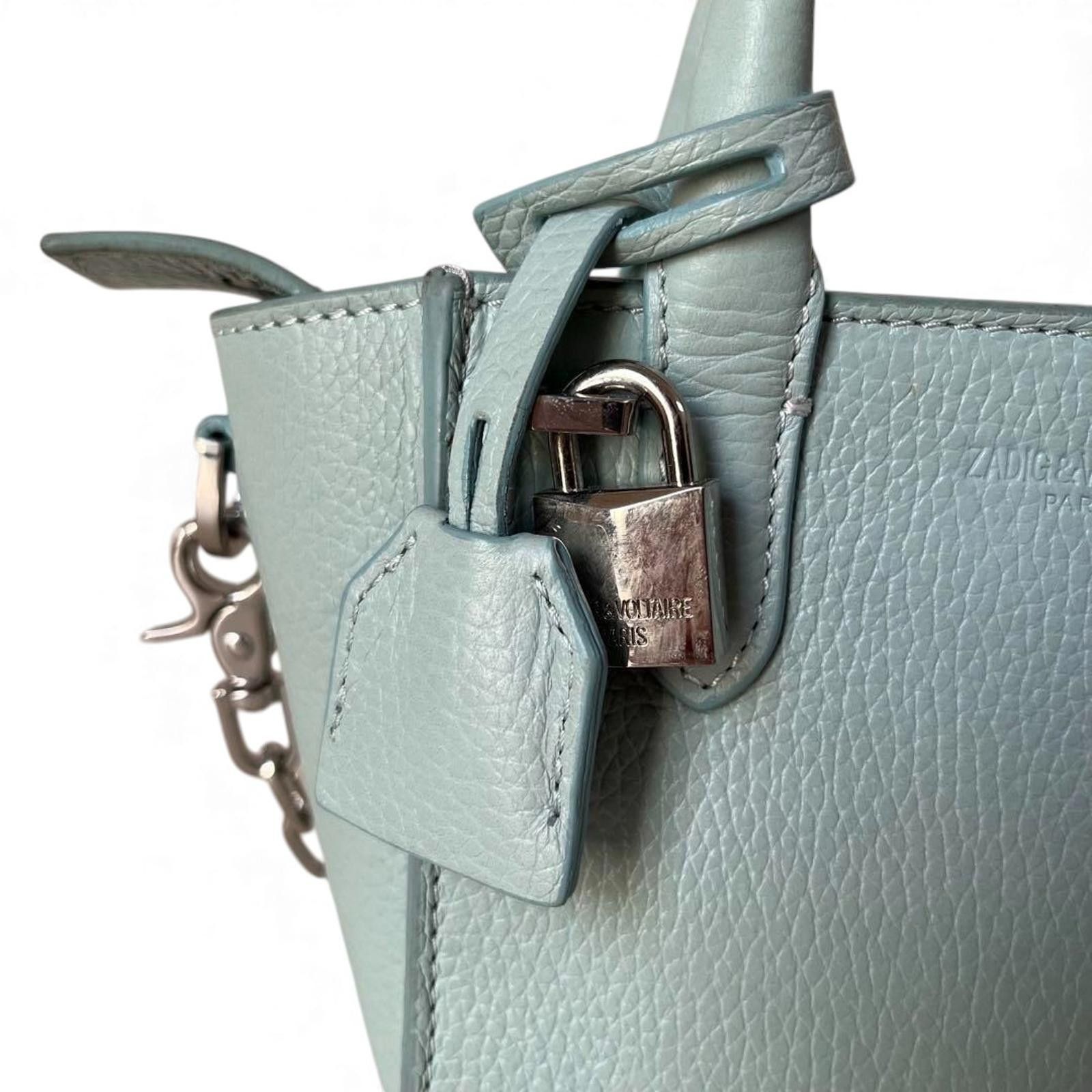 Zadig & Voltaire Zadig & Voltaire - Light Blue Leather Mini Handbag with Padl Size ONE SIZE - 3 Thumbnail