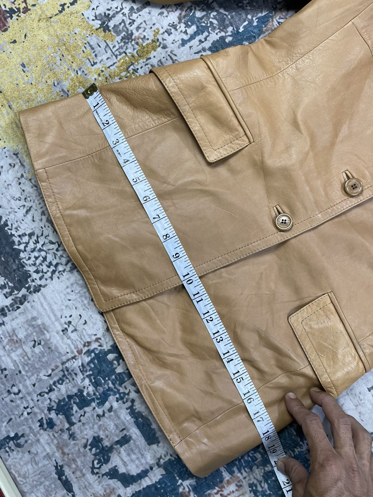 Genuine Leather 23 K Single Breasted Cowhide Leather Blazer Size XS / US 0-2 / IT 36-38 - 10 Thumbnail