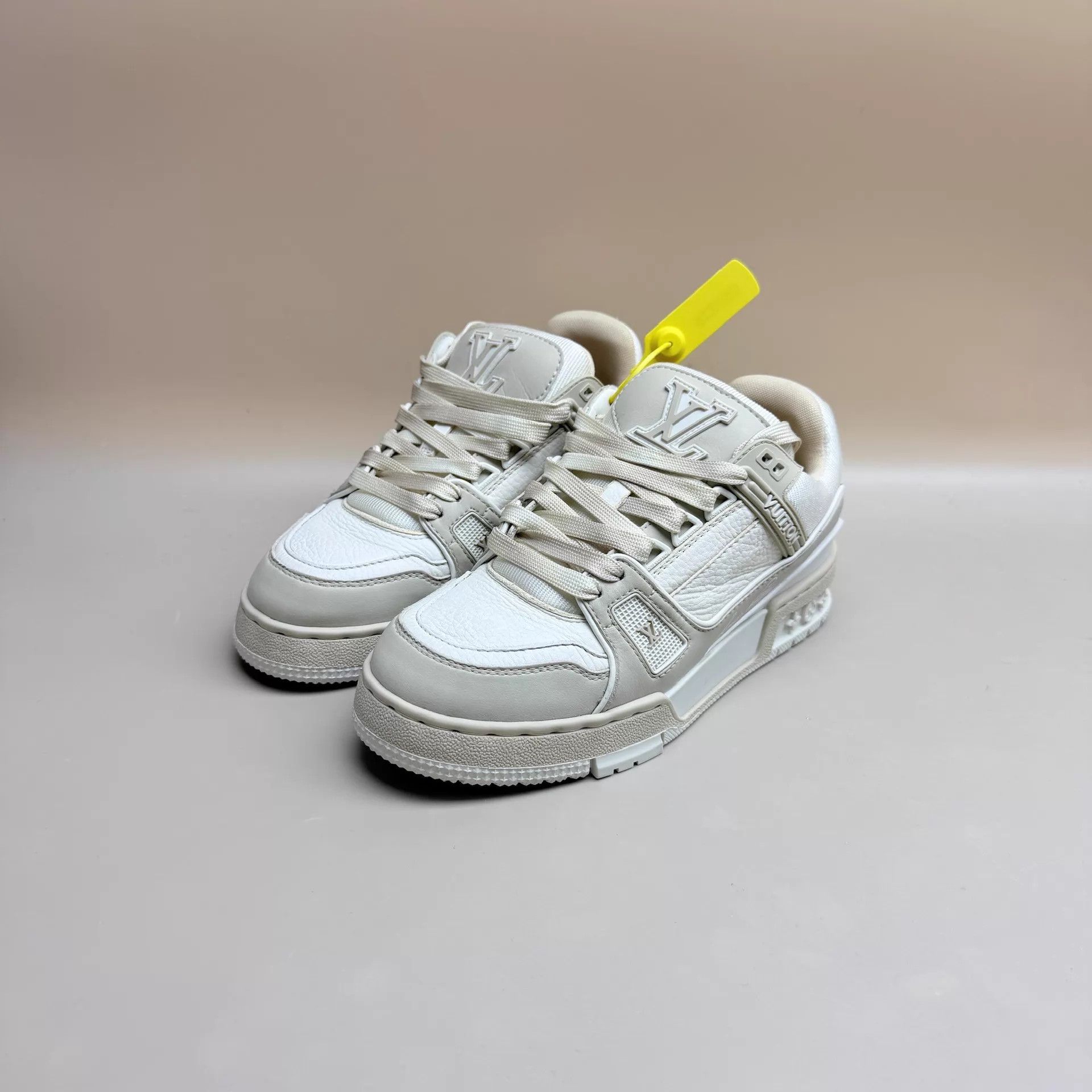 Louis Vuitton LV Trainer Latte Sneaker Women's EU 36.5 Size US 6 / IT 36 - 1 Thumbnail