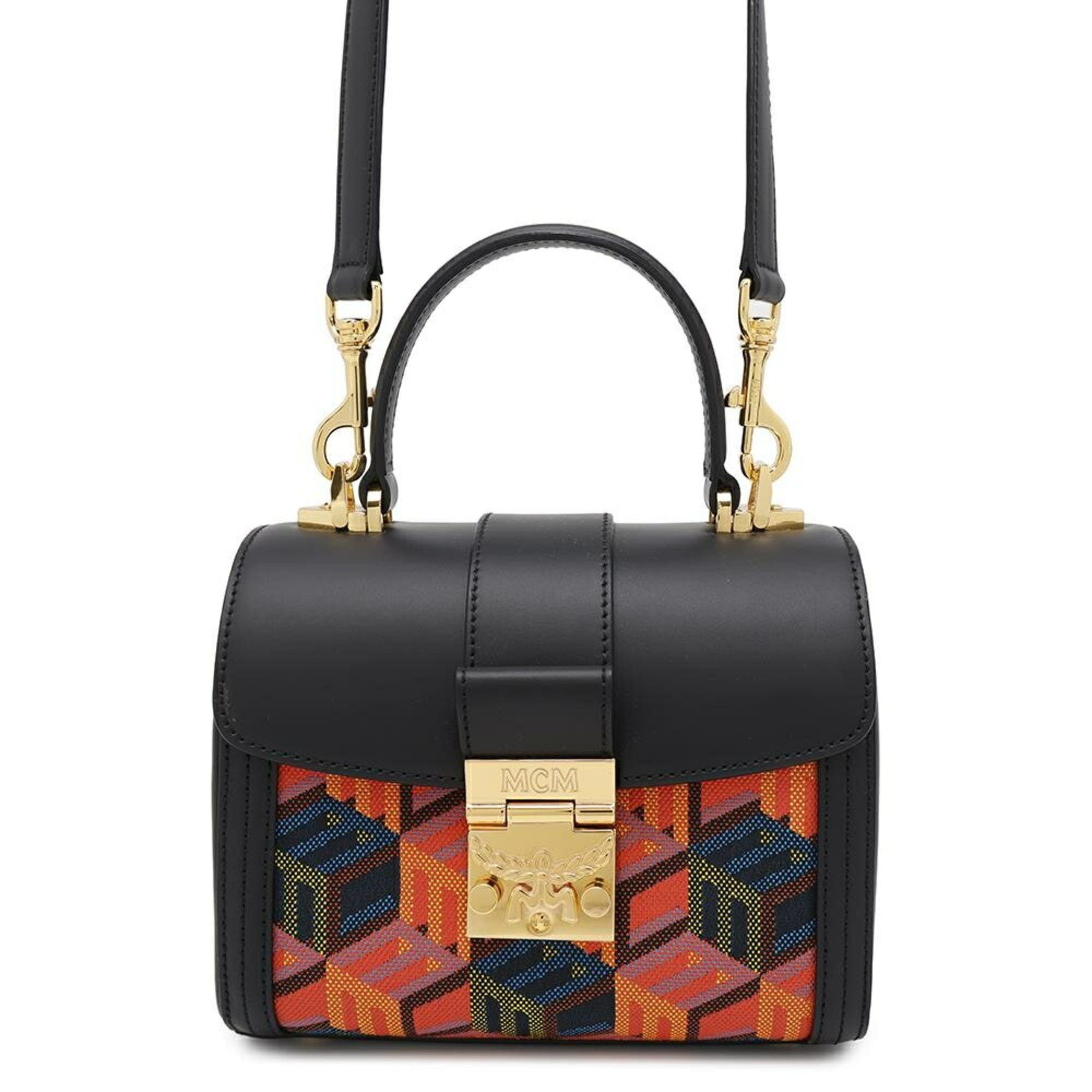 MCM Handbag Cubic Small Mwecsck01Mt001 2Way Shoulder Bag Black, Women's