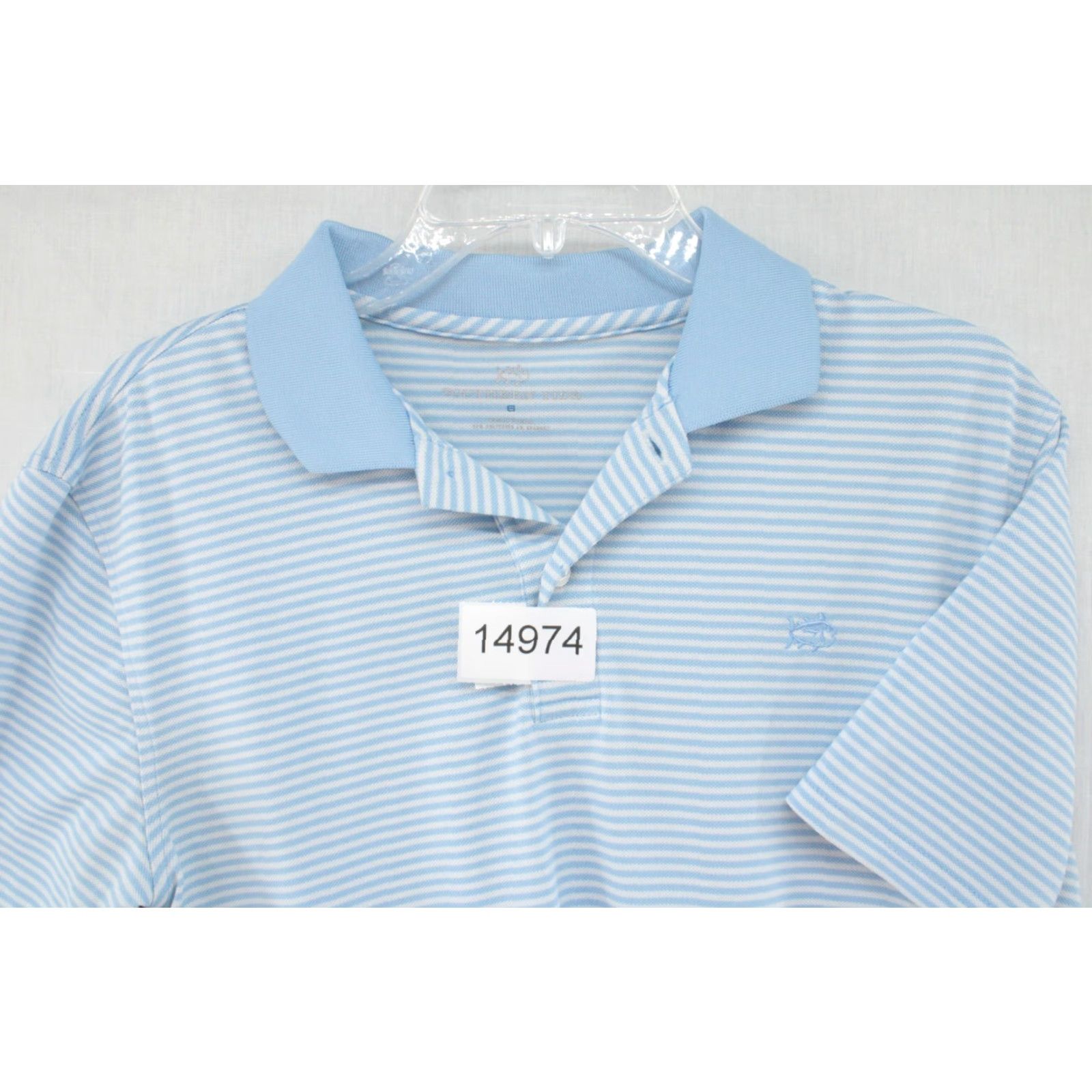Southern Tide Southern Tide Shirt Size 6 Blue Striped Short Sleeve Polo Top Womens Size L / US 10 / IT 46 - 8 Thumbnail