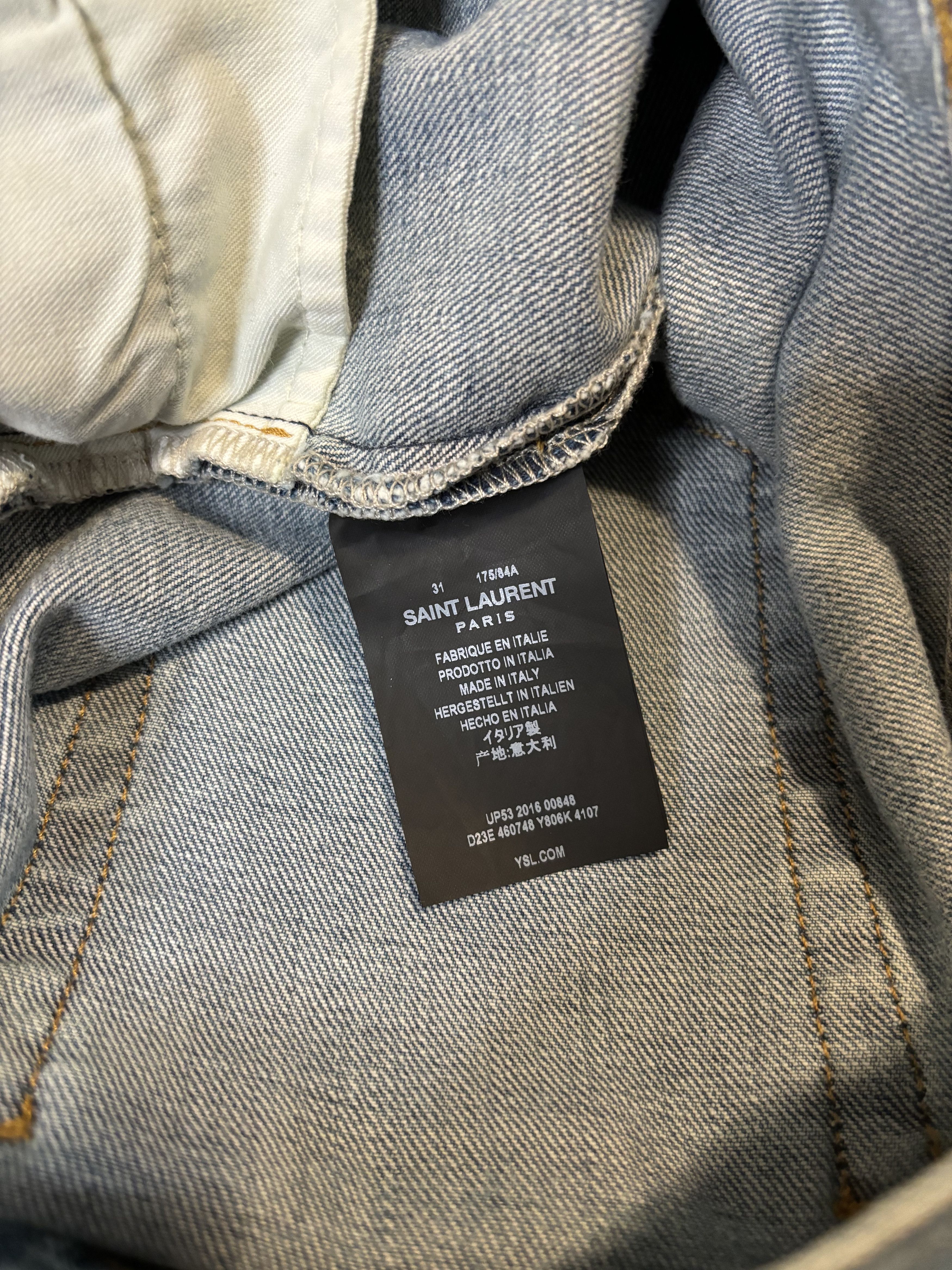 Saint Laurent Paris SS16 "SURF SOUND" BLOWOUT AND PATCHED JEANS HEDI SLIMANE Size US 31 - 4 Thumbnail