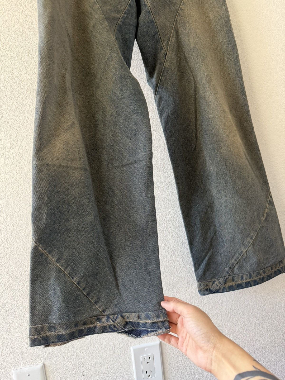 Rick Owens AW06 Mudwash Spiral Bootcut Denim Jeans 29 Size US 34 / EU 50 - 3 Thumbnail