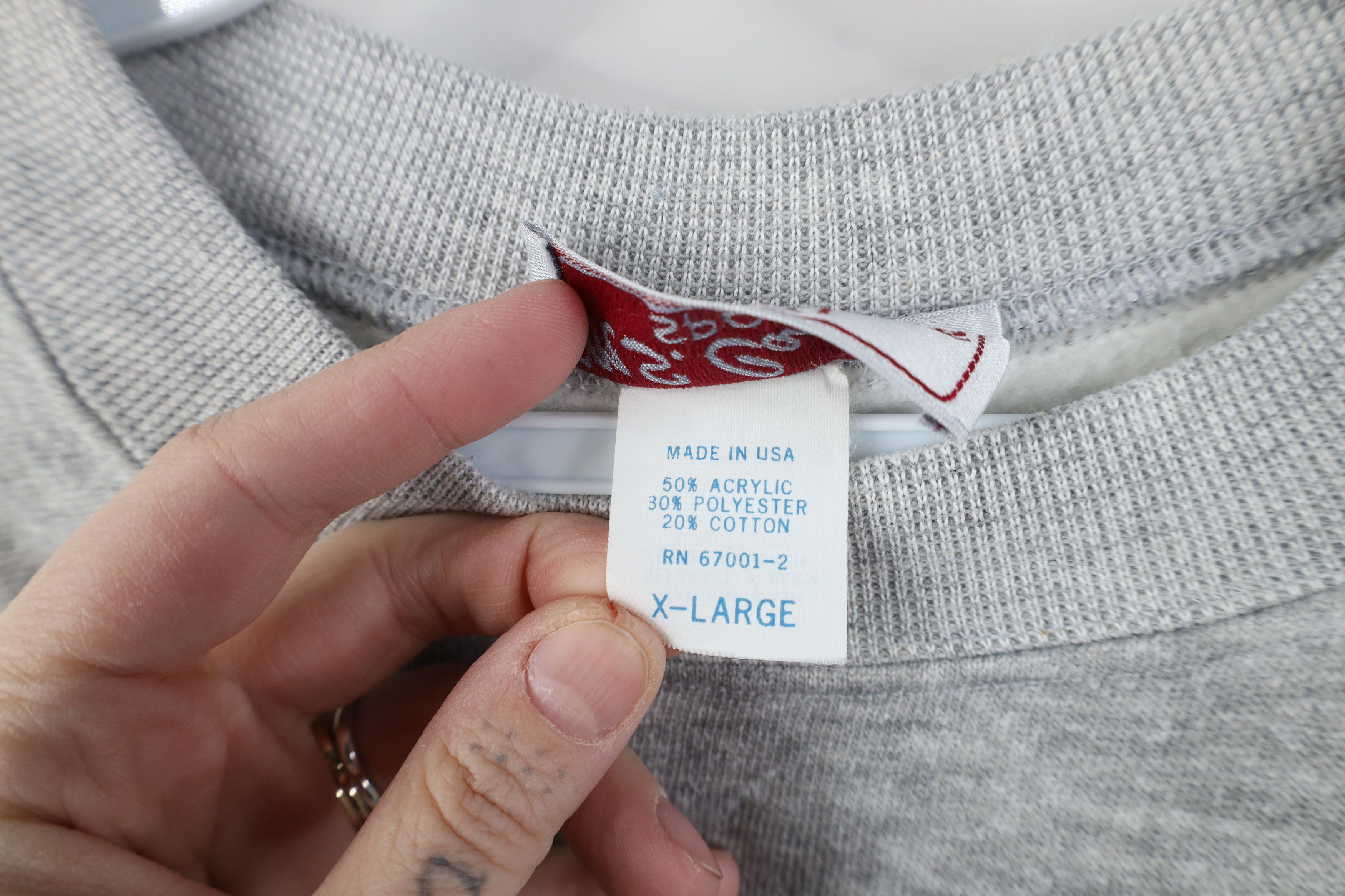 Vintage Vintage 70s Streetwear Crewneck Sweatshirt Heather Gray USA Size US XL / EU 56 / 4 - 8 Thumbnail