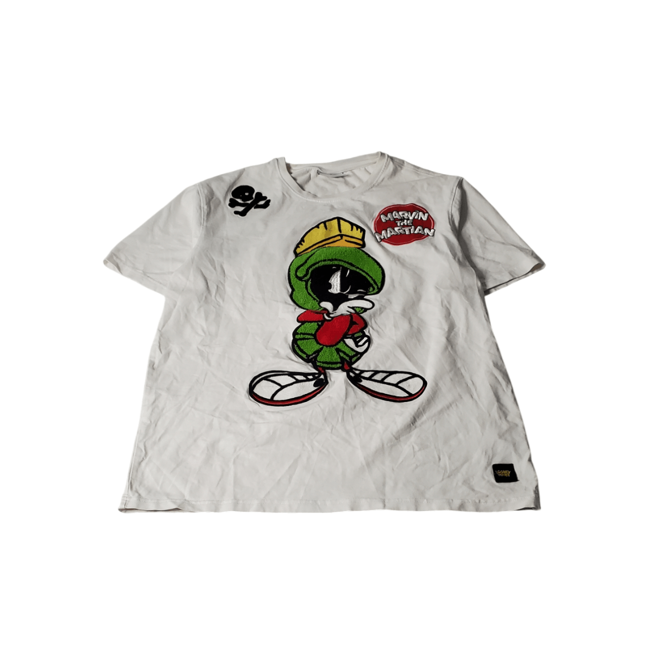 Vintage ✅️Looney Tunes Martian Embroidered Chenille T-Shirt Size US M / EU 48-50 / 2 - 1 Thumbnail