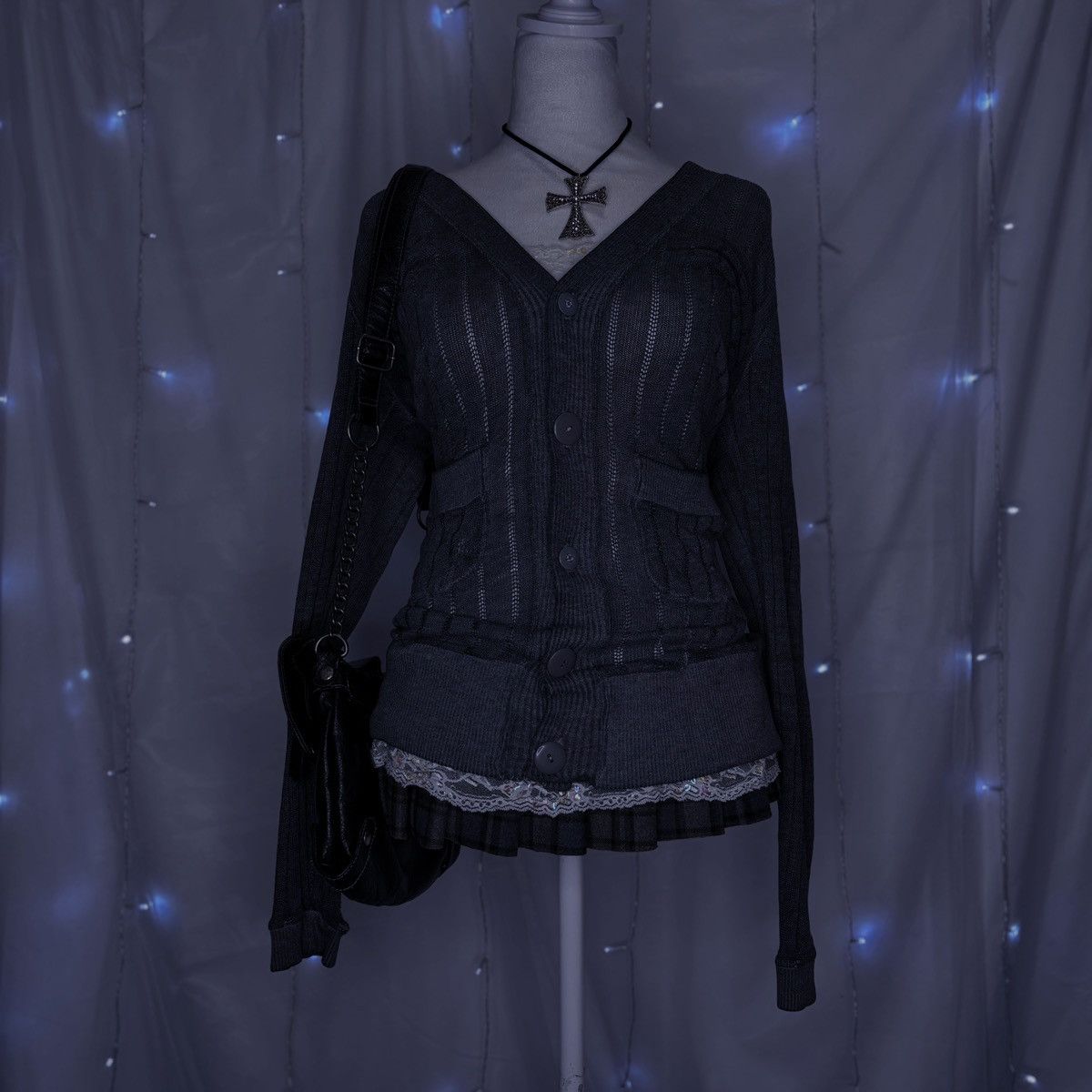 Other Poof Excellence Vintage Gray Button-Up Sweater Size L / US 10 / IT 46 - 1 Thumbnail