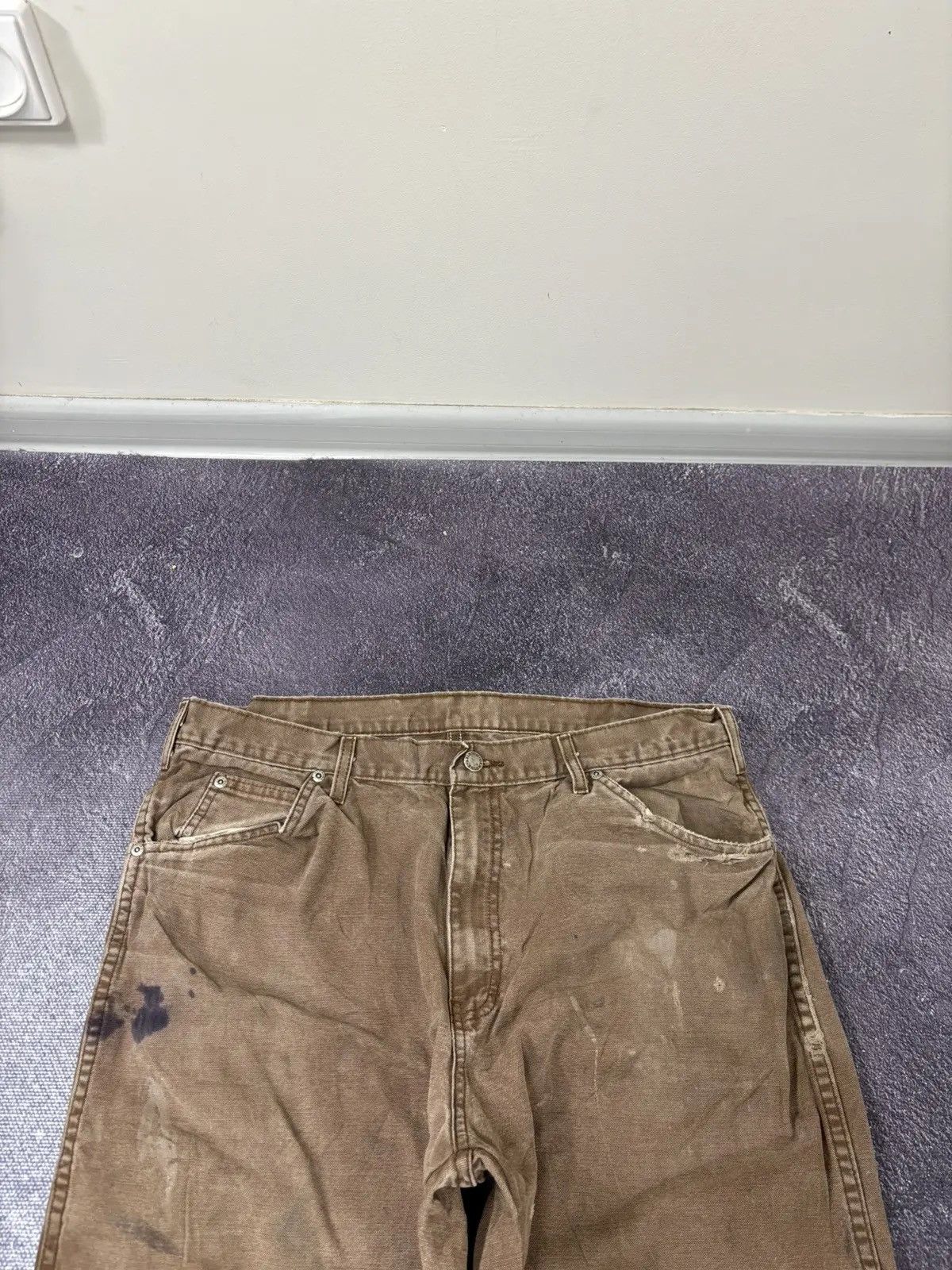 Dickies × Vintage Vintage Dickies Brown Ripped Hype Work Baggy Pants Jeans Size US 36 / EU 52 - 10 Thumbnail