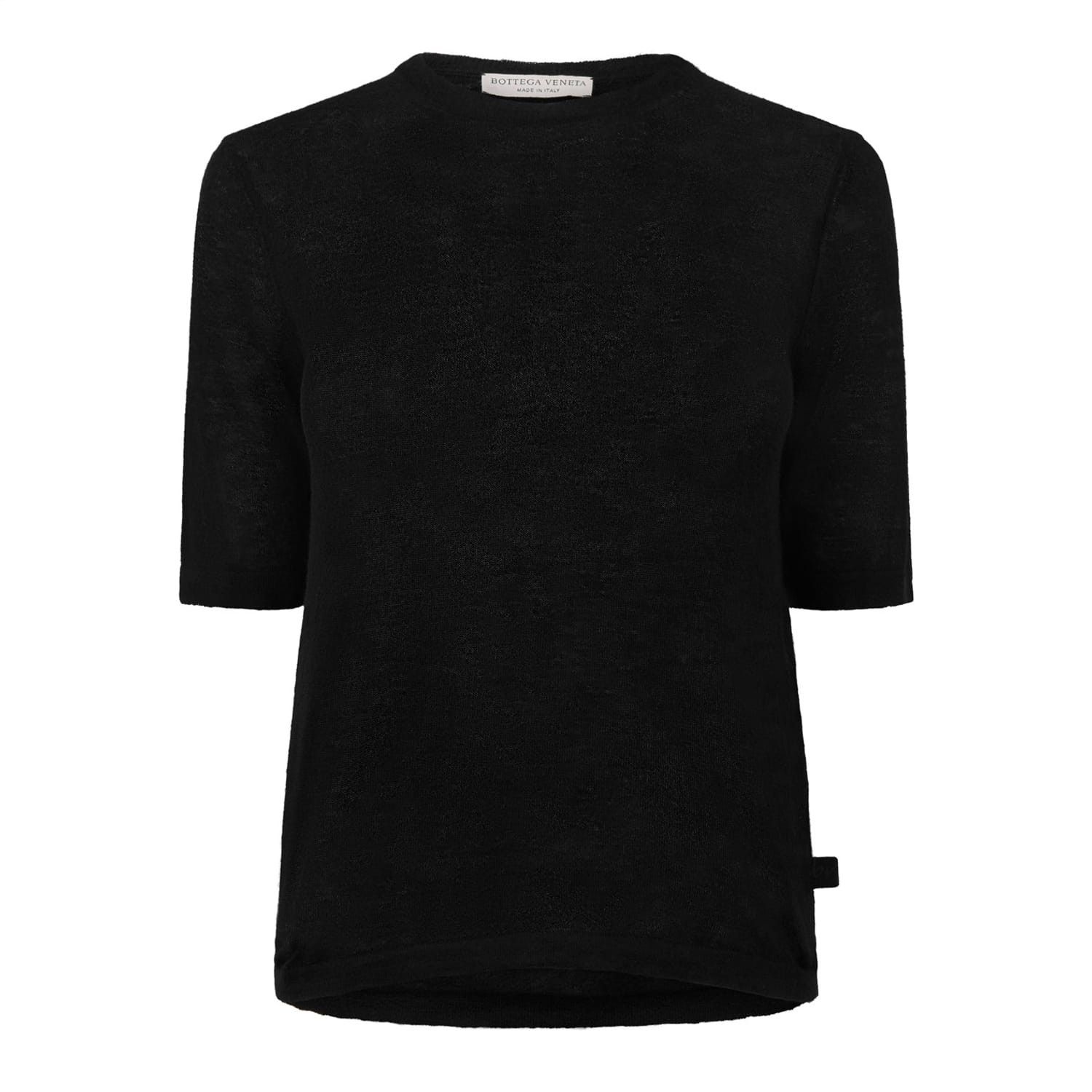 Bottega Veneta Bottega Veneta Regular Fit Crew Neck T-Shirt in Black Size XS / US 0-2 / IT 36-38 - 1 Thumbnail