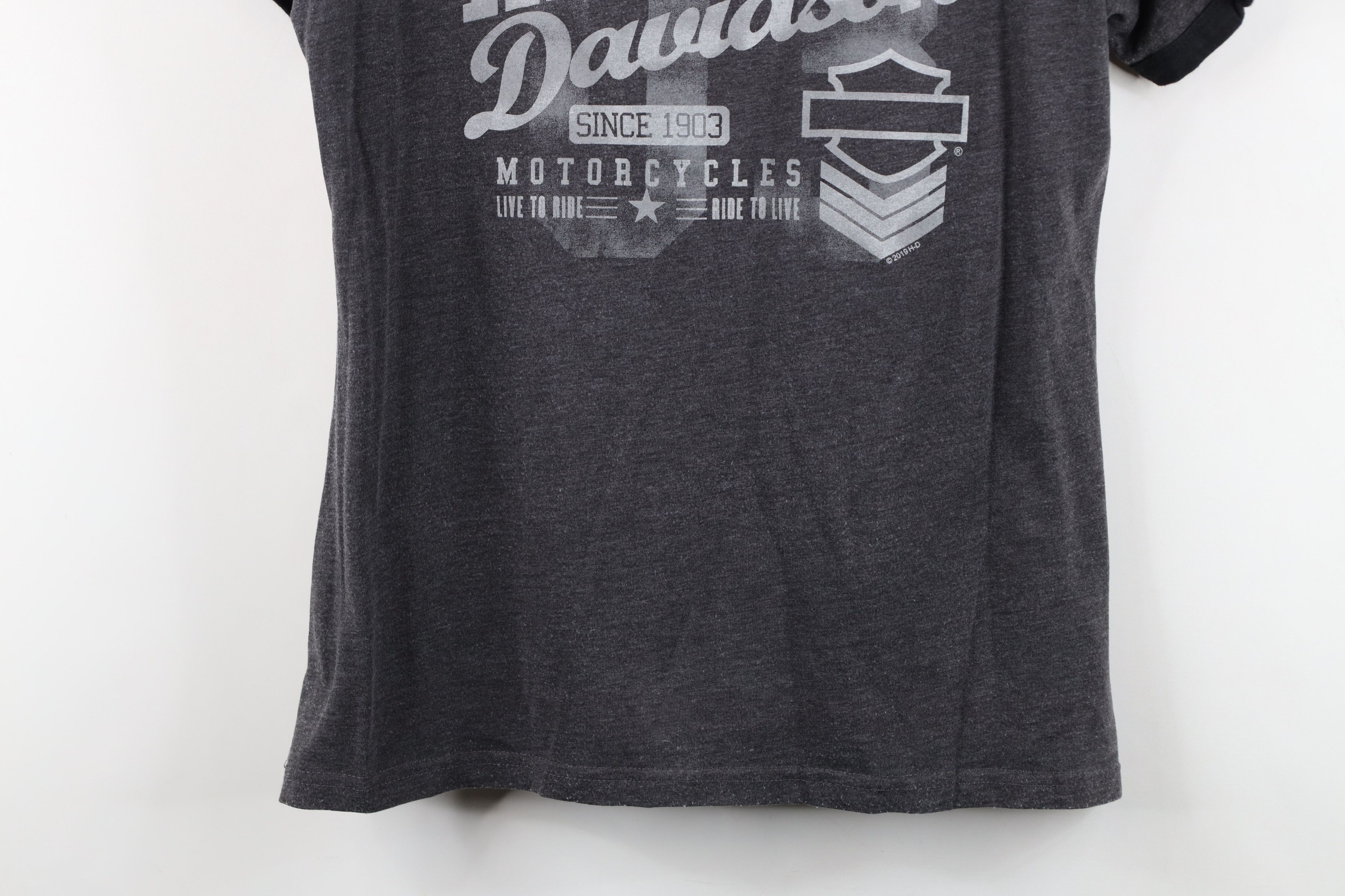 Harley Davidson Vintage Y2K Harley Davidson Jersey Knit Ringer T-Shirt Size L / US 10 / IT 46 - 3 Thumbnail