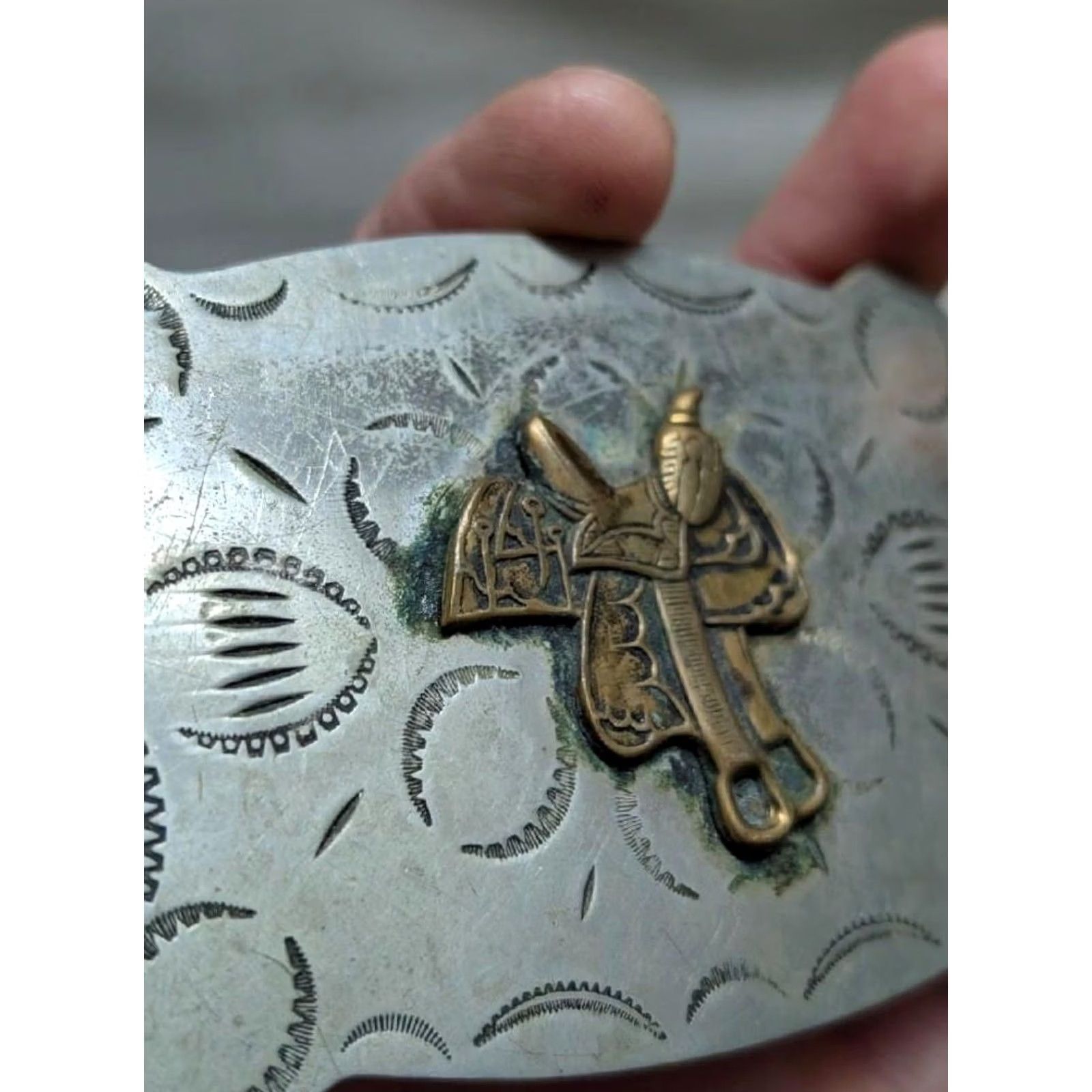 Vintage VINTAGE Justin belt buckle Nickel Silver Cowboy Western rodeo Size ONE SIZE - 3 Thumbnail