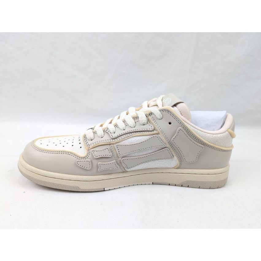 Amiri o1rshd1 Collegiate Skelton Low-Top Sneakers in Birch White Size US 12 / EU 45 - 7 Thumbnail