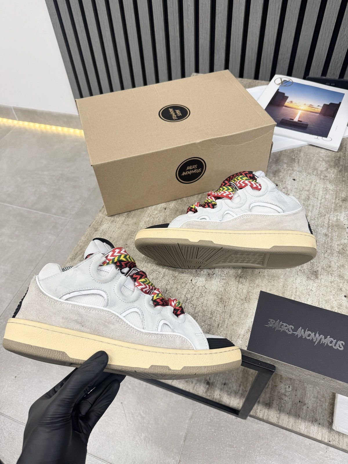 Lanvin Lanvin Curb Low Top Trainers In Grey & Multi RRP £750 Size US 9 / EU 42 - 1 Thumbnail