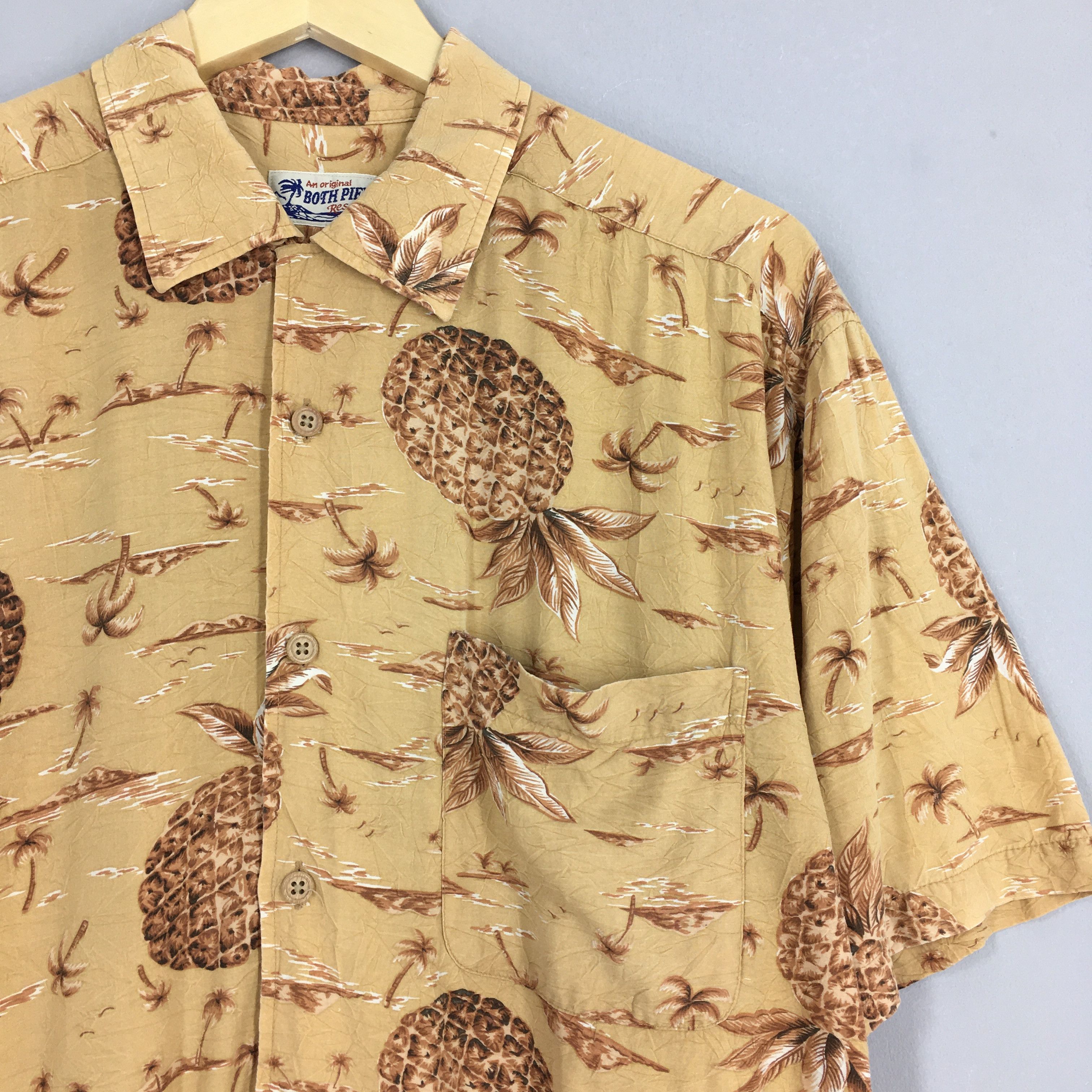 Vintage Vintage 90s Hawaiian Pineapples Aloha Tropical Rayon Shirt Size US L / EU 52-54 / 3 - 2 Thumbnail