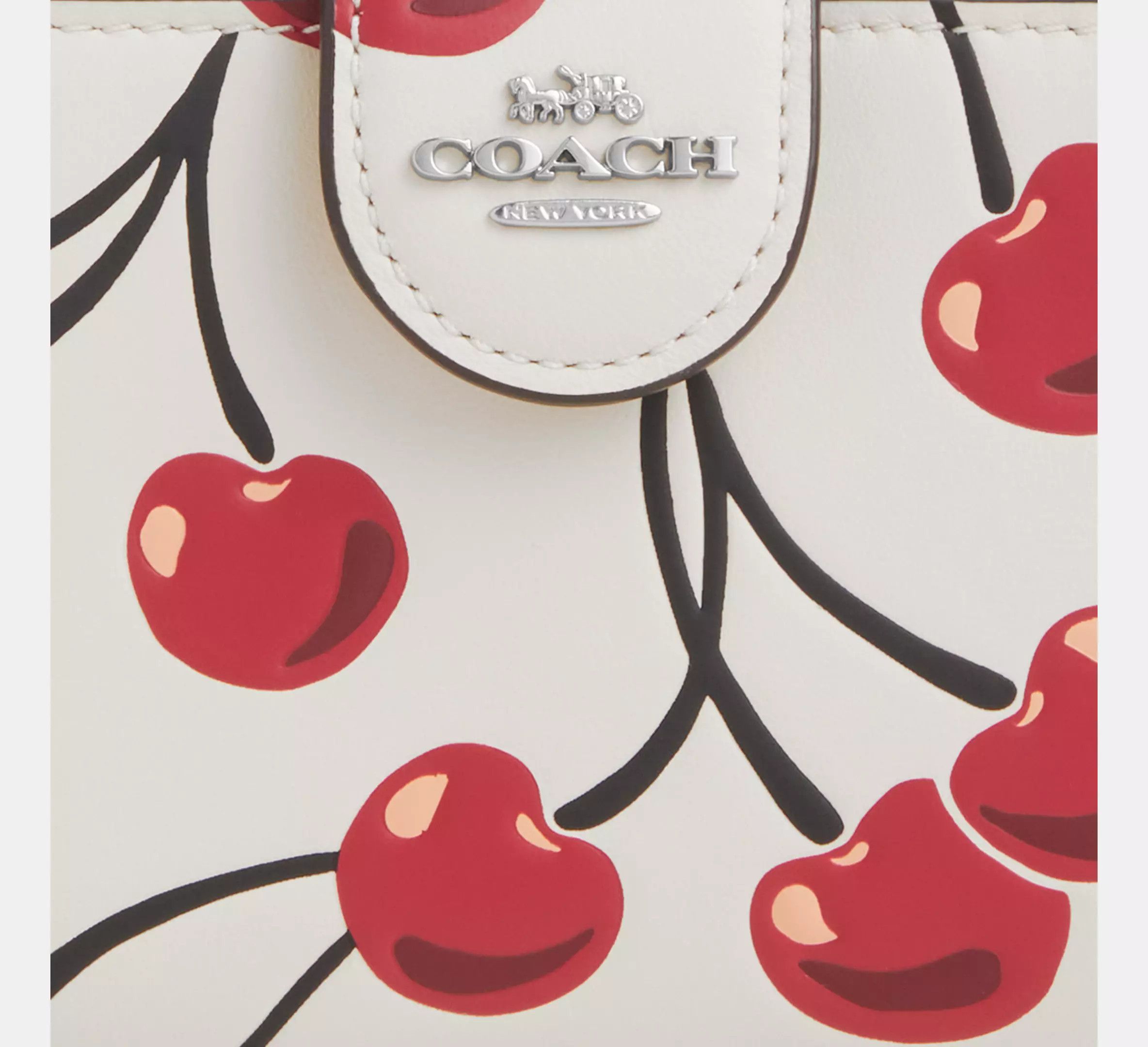 🍒 Medium Corner Zip Wallet With Cherry Print CZ762