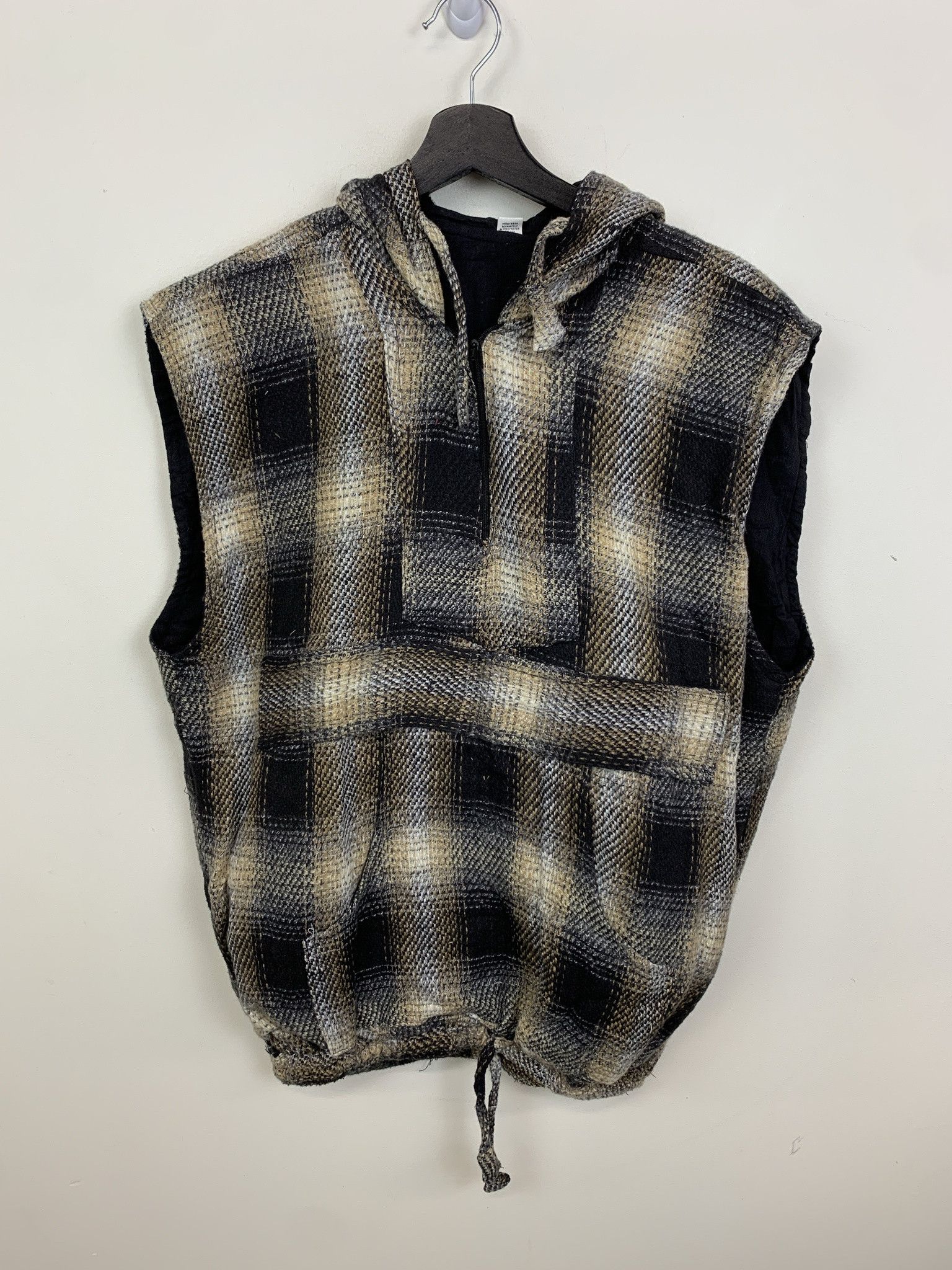 Vintage Vintage Nepalese Black Checker Anorak Hooded Vest Size M Size US M / EU 48-50 / 2 - 1 Thumbnail