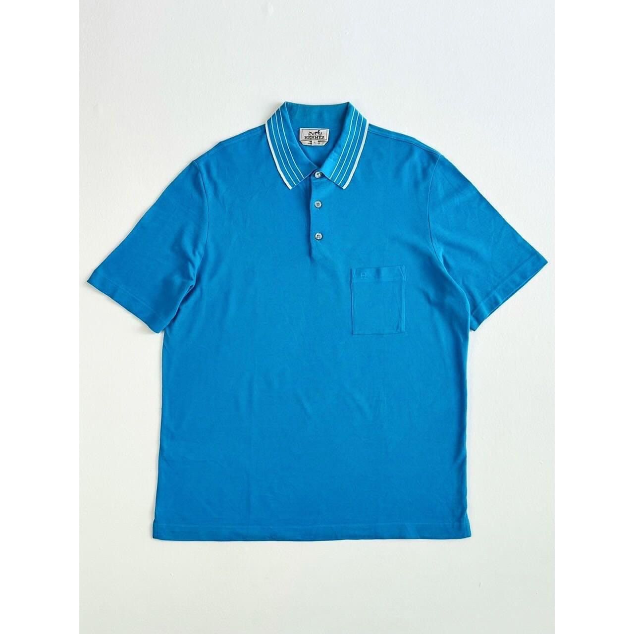 image of Hermes Polos H Logo in Blue, Men's (Size XL)