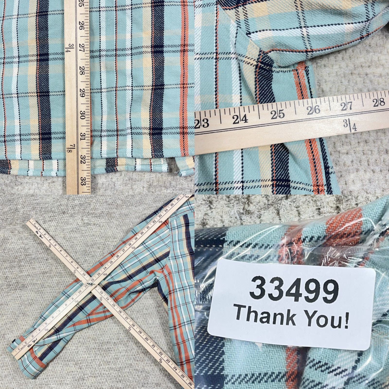 Vintage LL Bean Button-Up Shirt Men XL Light Blue Plaid Heavy Pockets Casual Workwear Flannel Cotton Dense All Seasons 100% Cotton Regular Fit Size US XL / EU 56 / 4 - 8 Thumbnail