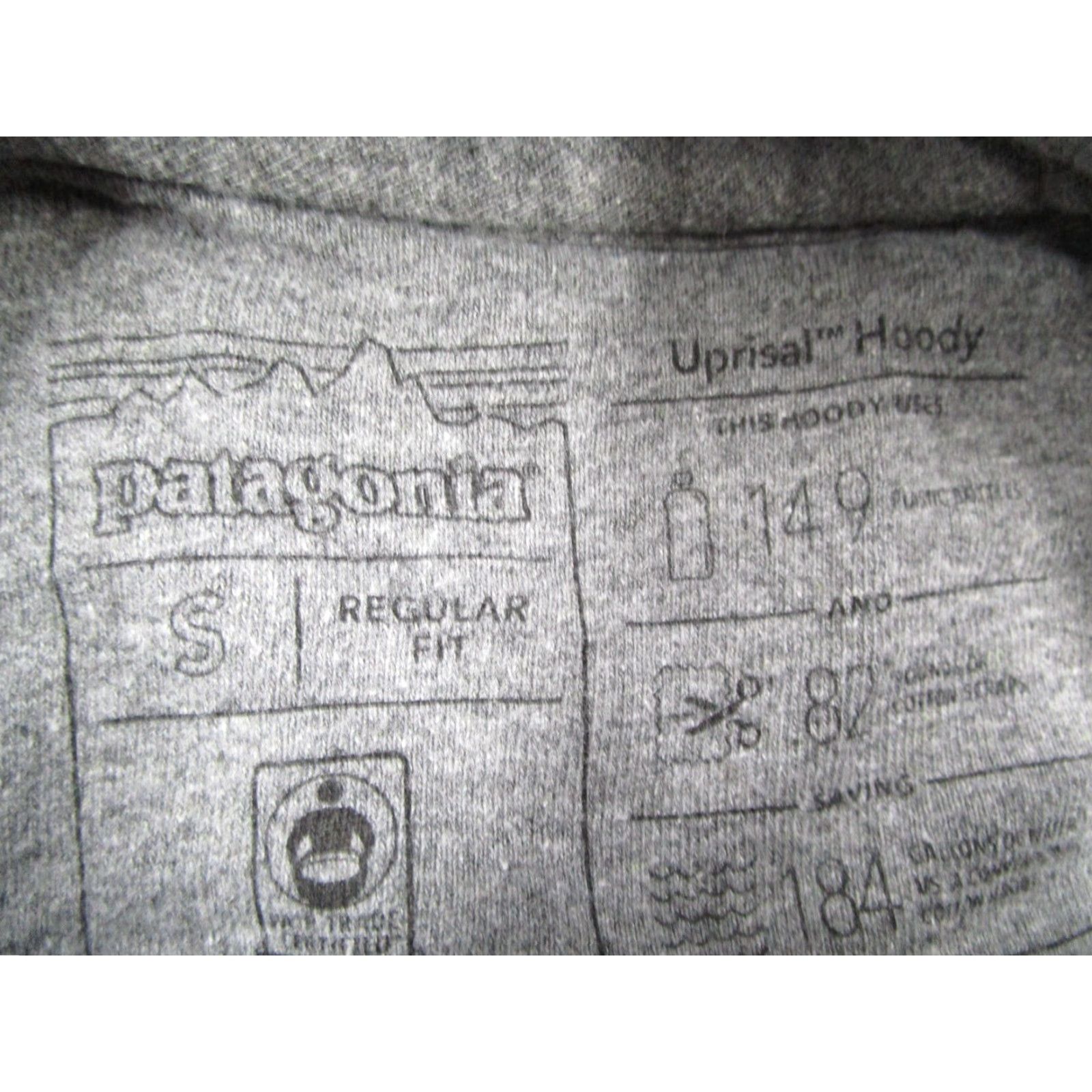 Patagonia Patagonia Hoodie Mens Small Gray Fitz Roy Uprisal Pullover Kangaroo Pocket Center Logo Fleece Cotton Blend Polyester Size US S / EU 44-46 / 1 - 3 Thumbnail
