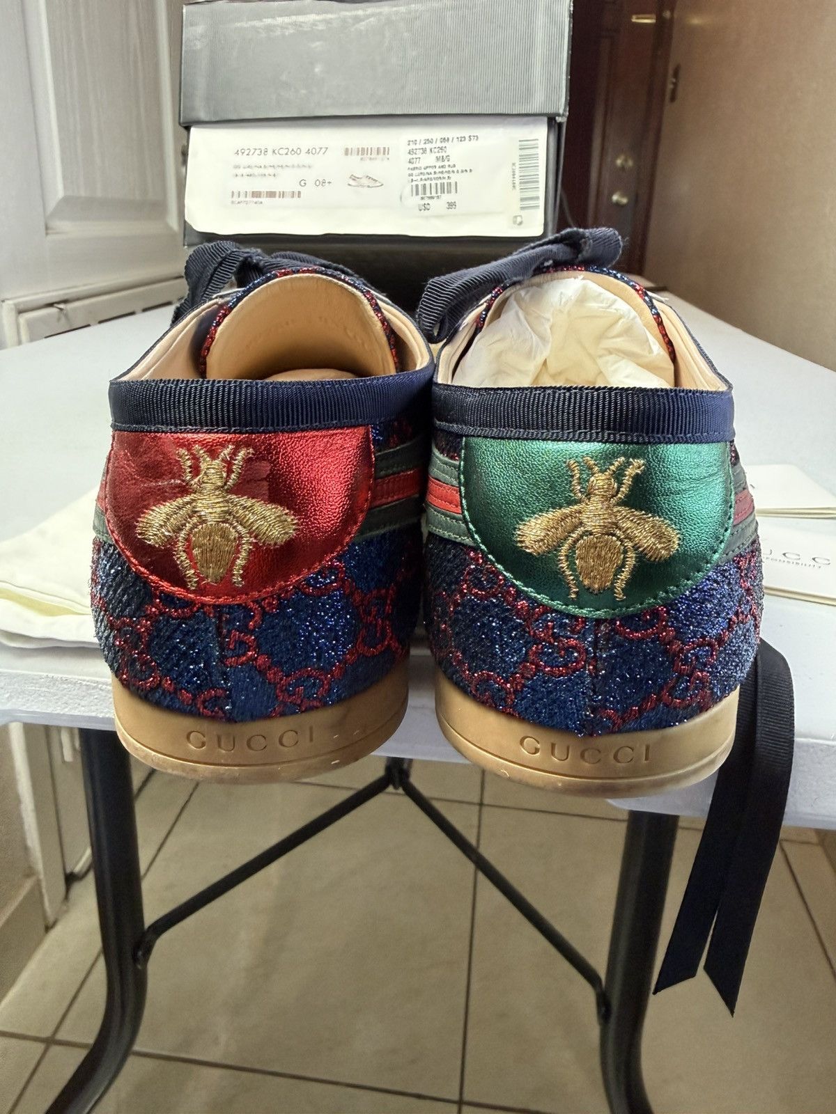 Gucci GUCCI Falacer Lurex Low-Top Sneakers Sz 8.5 Size US 8.5 / EU 41-42 - 7 Thumbnail