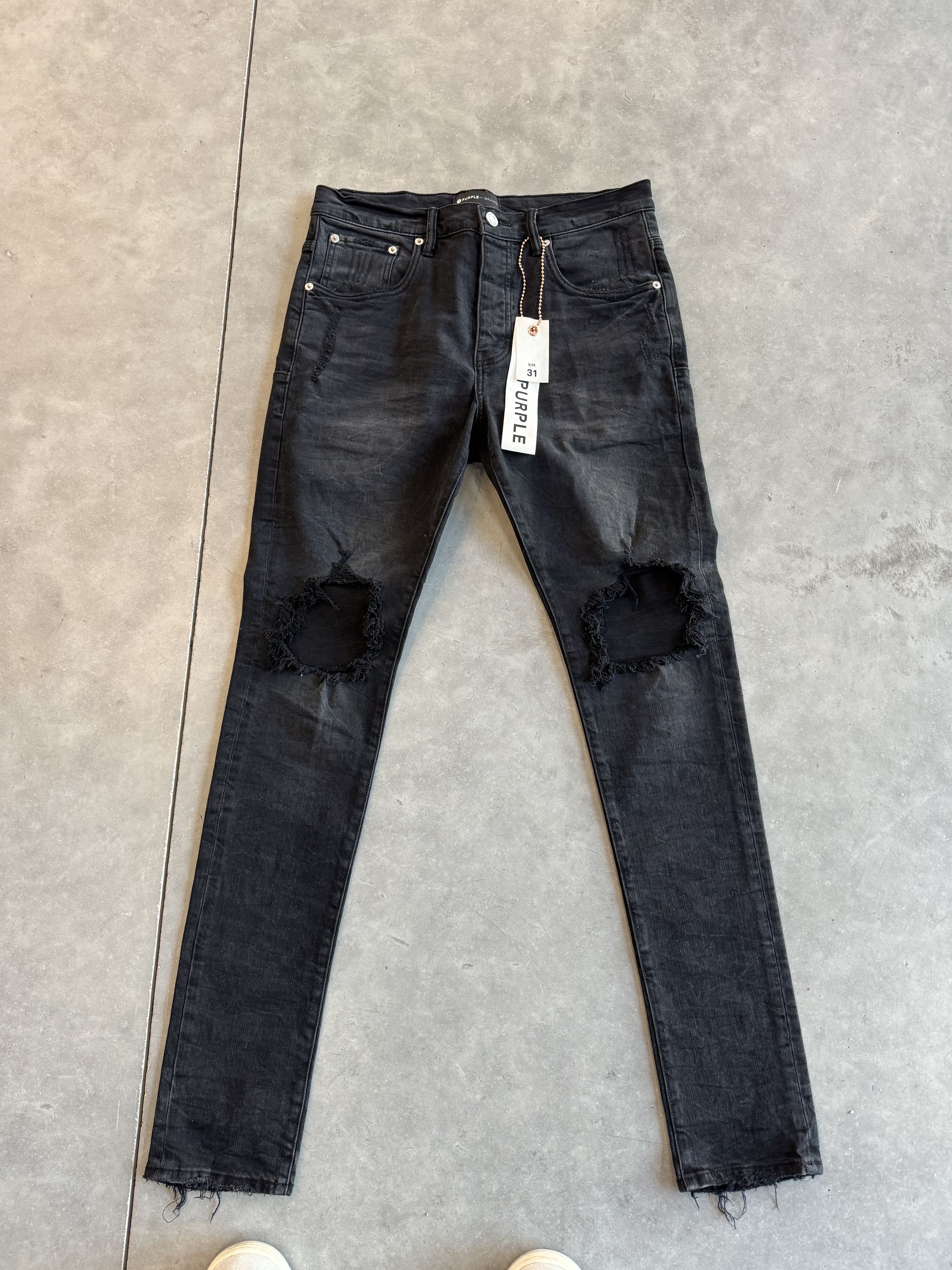 Purple Brand Black Purple ripped denim Size US 31 - 1 Thumbnail