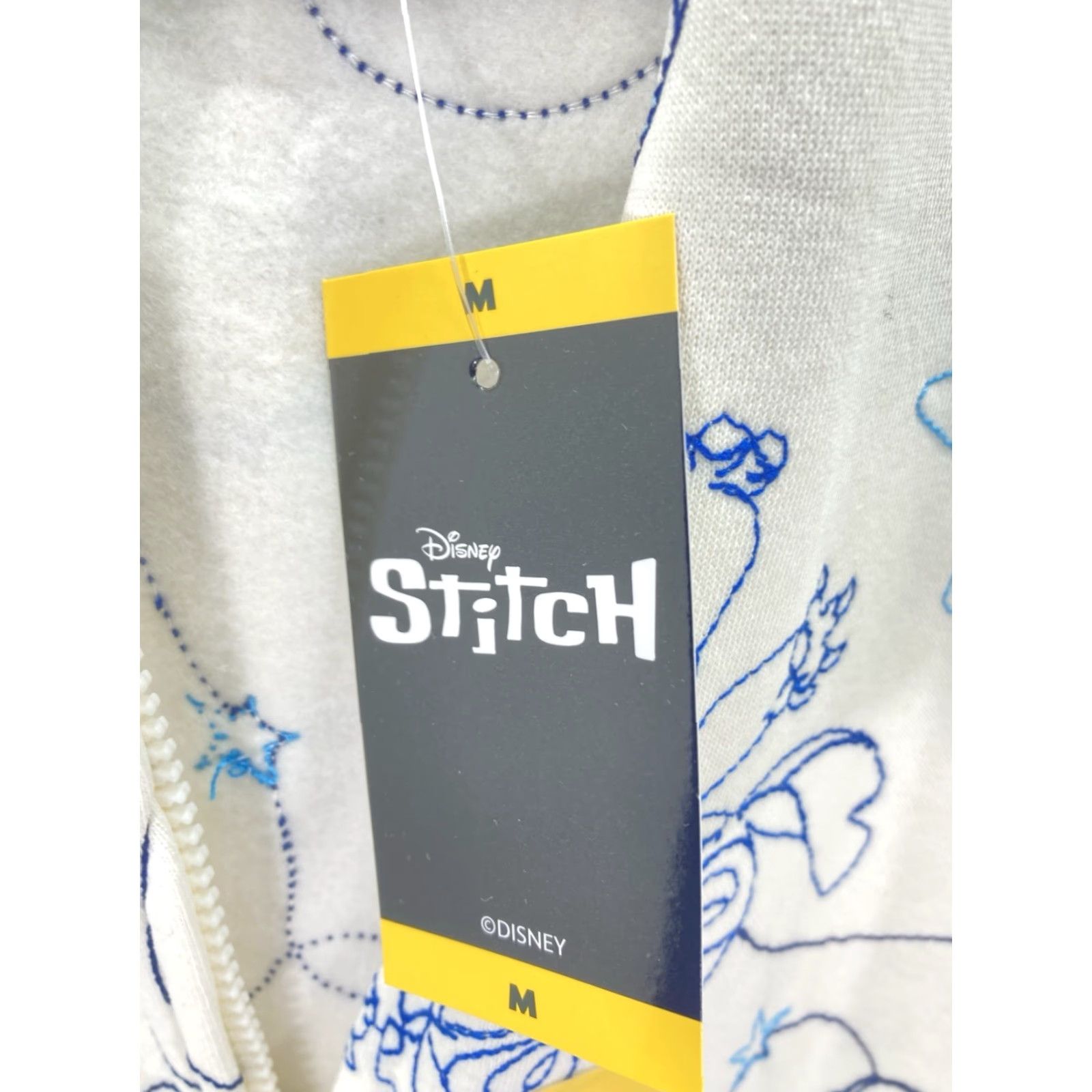 Disney Disney Stitch Hoodie Sweatshirt Women Medium Ivory Full Zip AOP Embroidered NWT Size M / US 6-8 / IT 42-44 - 6 Thumbnail