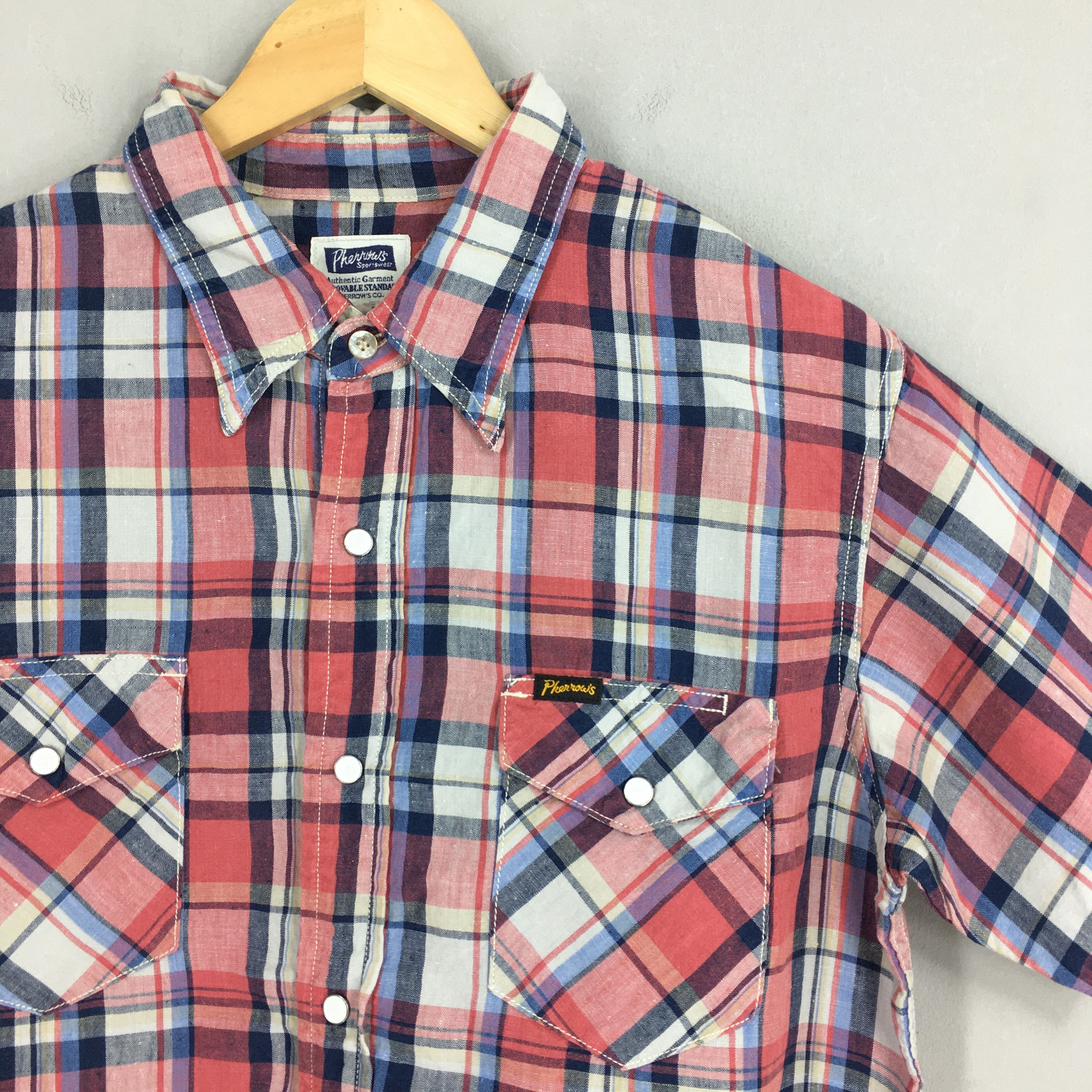 Flannel Vintage Pherrows Japan Plaid Flannel Large Size US L / EU 52-54 / 3 - 2 Thumbnail