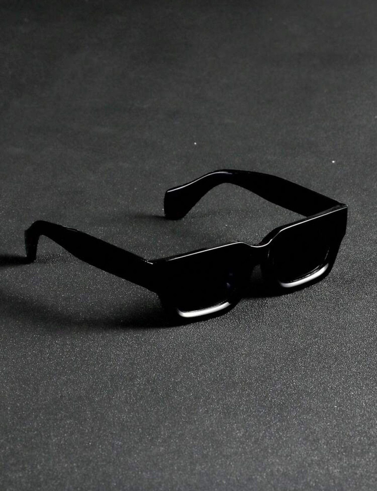 Other Retro Slim Rectangle Sunglasses Black Unisex UV400 Modern Size ONE SIZE - 3 Thumbnail