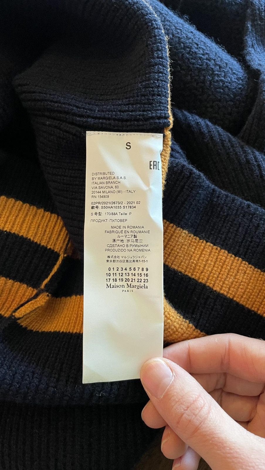 Maison Margiela A/W 21 ‘Sailor Collar’ Ribbed Knit Sweater Size US S / EU 44-46 / 1 - 11 Thumbnail