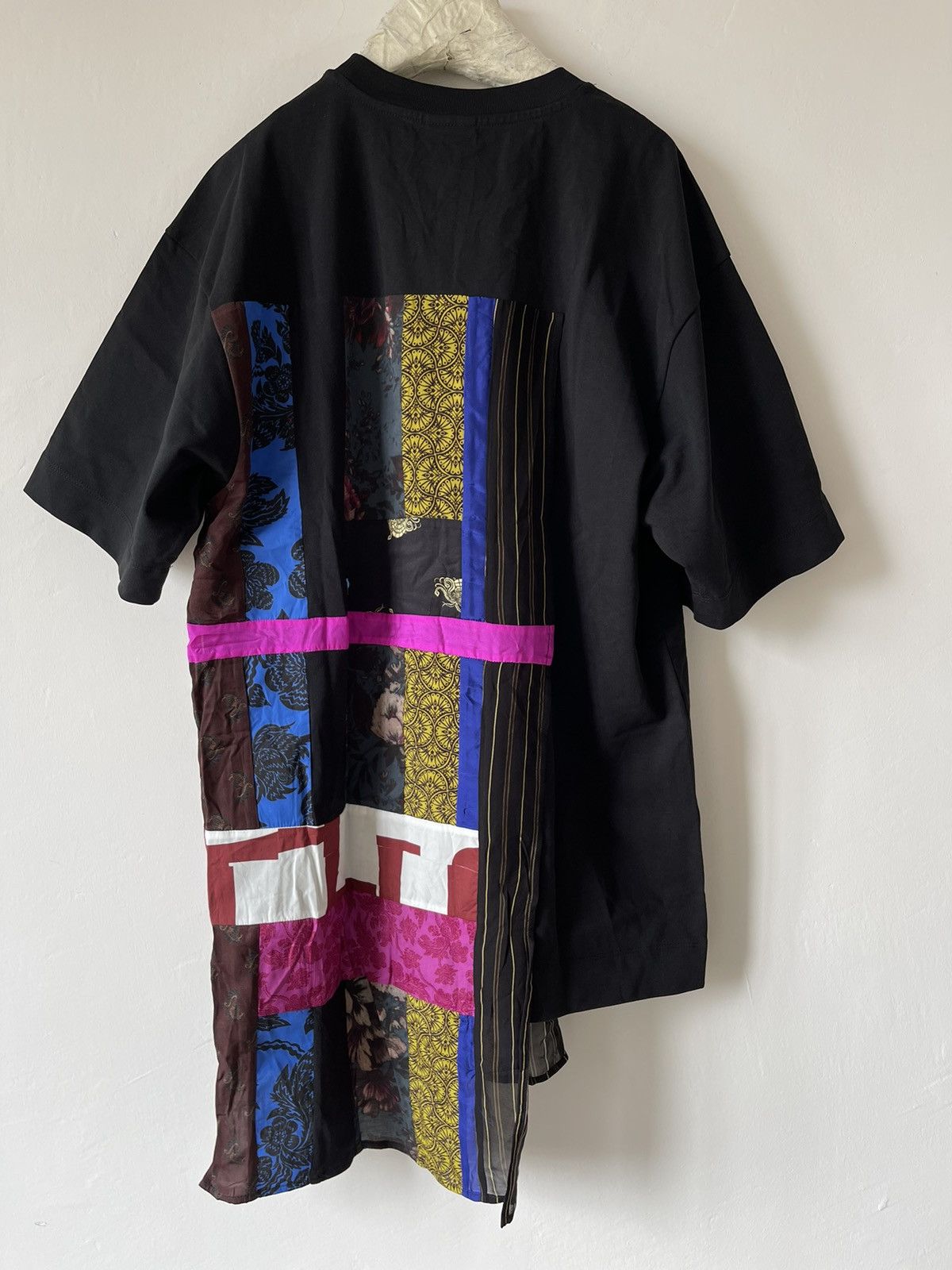 Dries Van Noten Dries Van Noten Black Paneled T-Shirt Size US XL / EU 56 / 4 - 5 Thumbnail