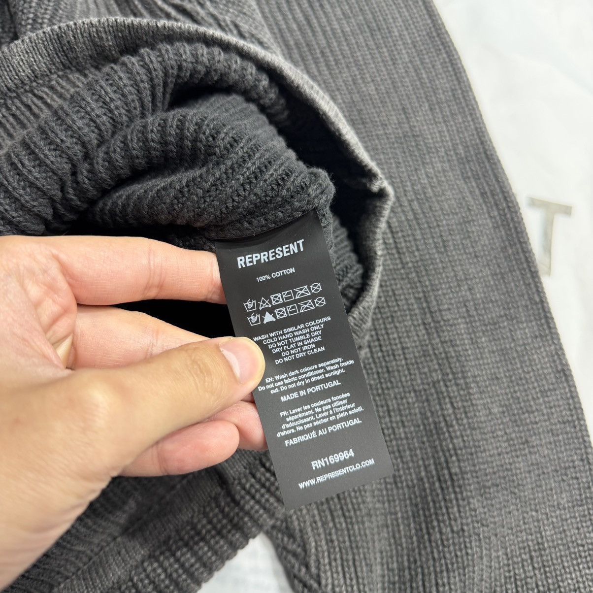 Represent Clo. Represent Ribbed Knit Oversized Polo - Washed Black Size US M / EU 48-50 / 2 - 3 Thumbnail