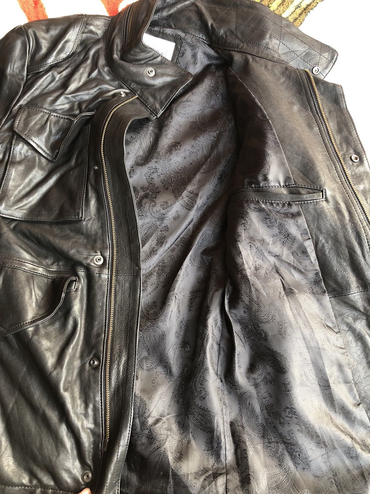 If Six Was Nine × Japanese Brand × Le Grande Bleu (L.G.B.) Rattle Trap Biker Sheepskin Leather Jacket Size US M / EU 48-50 / 2 - 14 Thumbnail