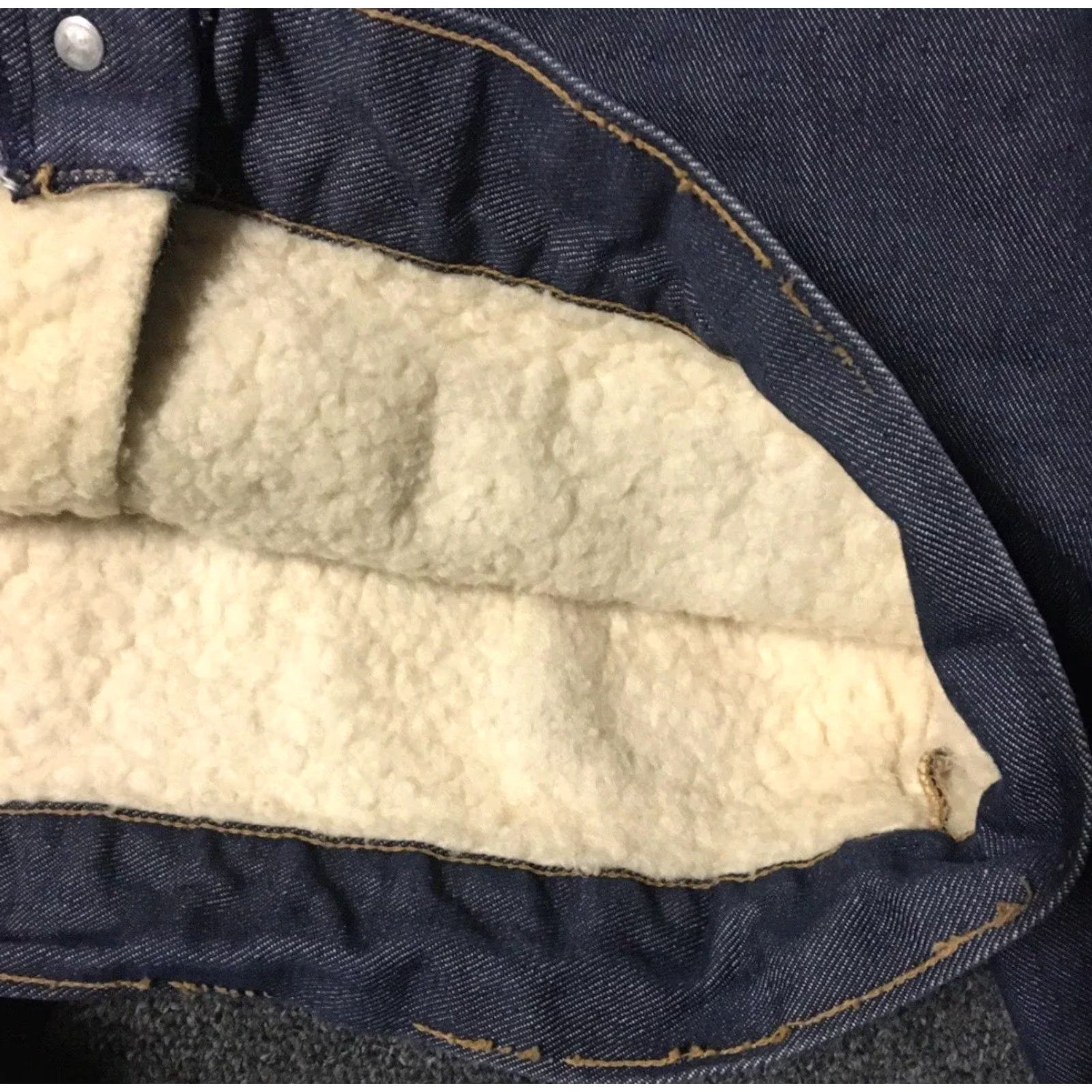 Sears VINTAGE Sears Roebucks Denim Jacket Lined Sherpa 46R USA Trucker Grunge Biker 70s 60s 80s 90s Rock Hip Hop Men's Jacket Blue Denim Roebucks 46R Mens Size US S / EU 44-46 / 1 - 3 Thumbnail