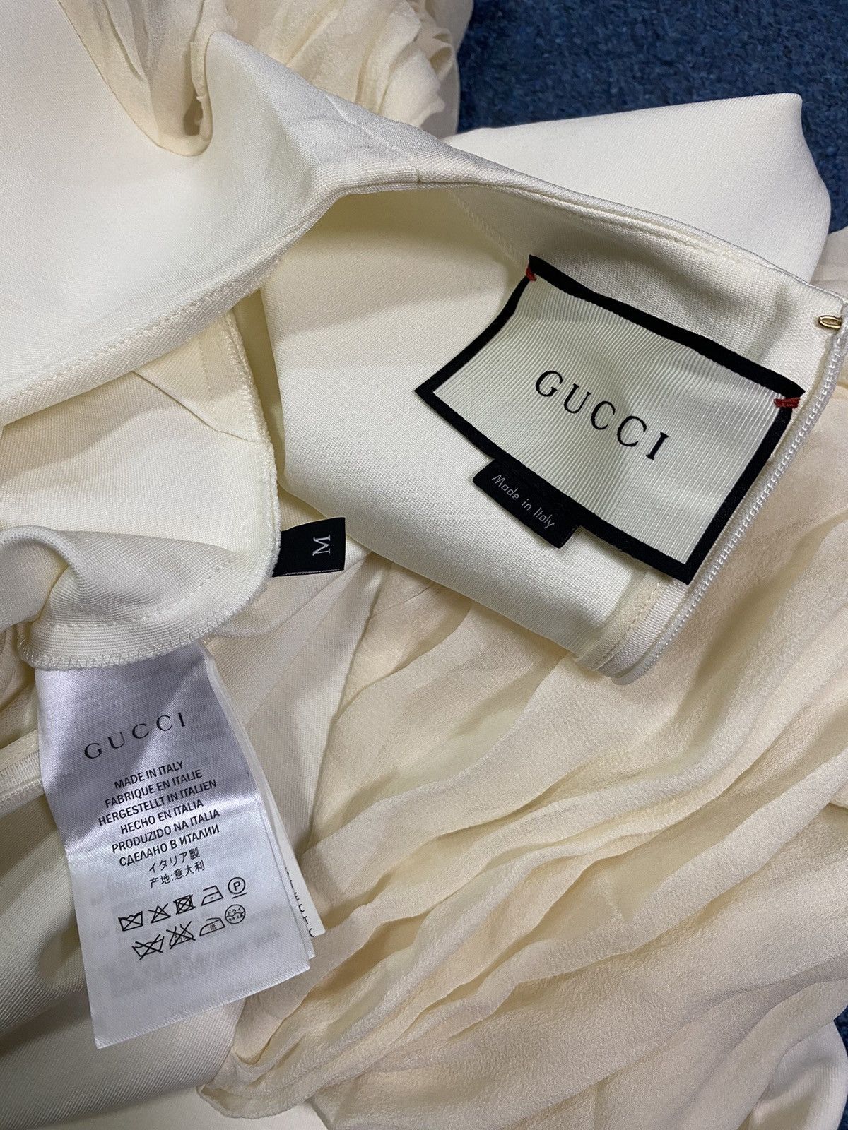 Gucci Gucci White Ivory Dress with Sheer Sleeves Size M / US 6-8 / IT 42-44 - 6 Thumbnail