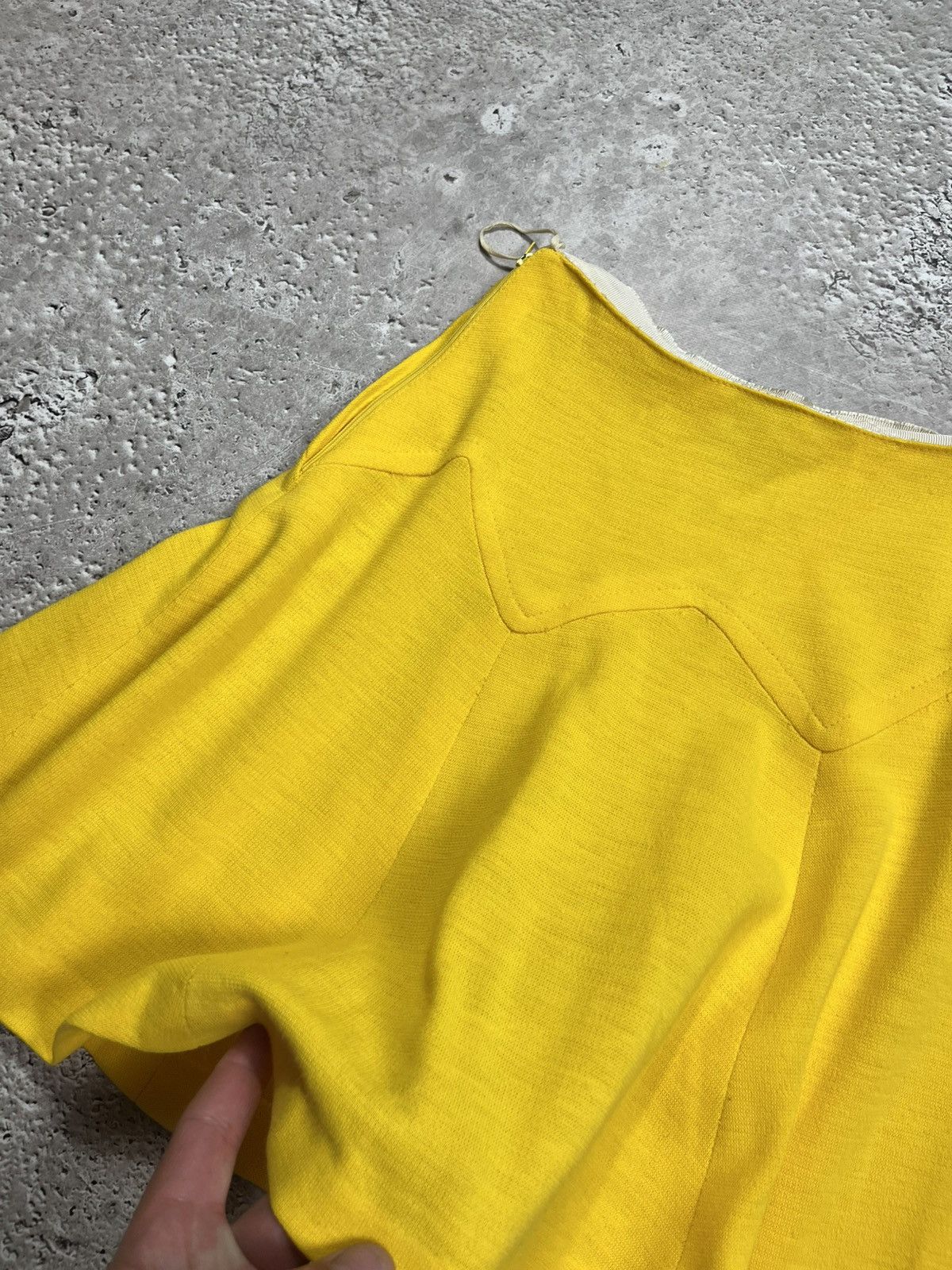 Vintage Vintage 60s Yellow Mini Skirt Ginger London Courtelle UK 24 Size 25" / US 0 / IT 36 - 15 Thumbnail