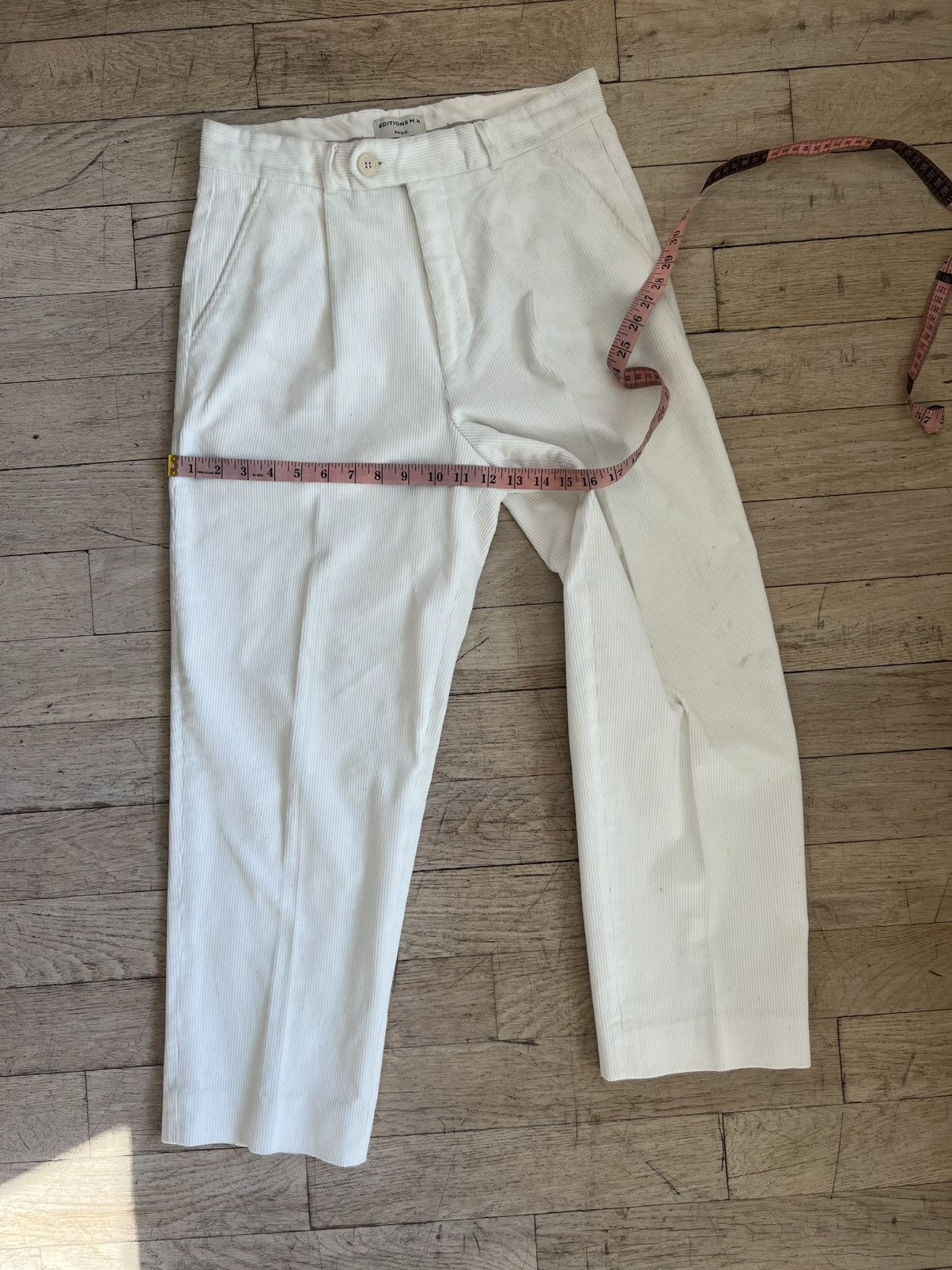 Editions M.R High Waist Pleated Corduroy Pants - White Size US 30 / EU 46 - 14 Thumbnail