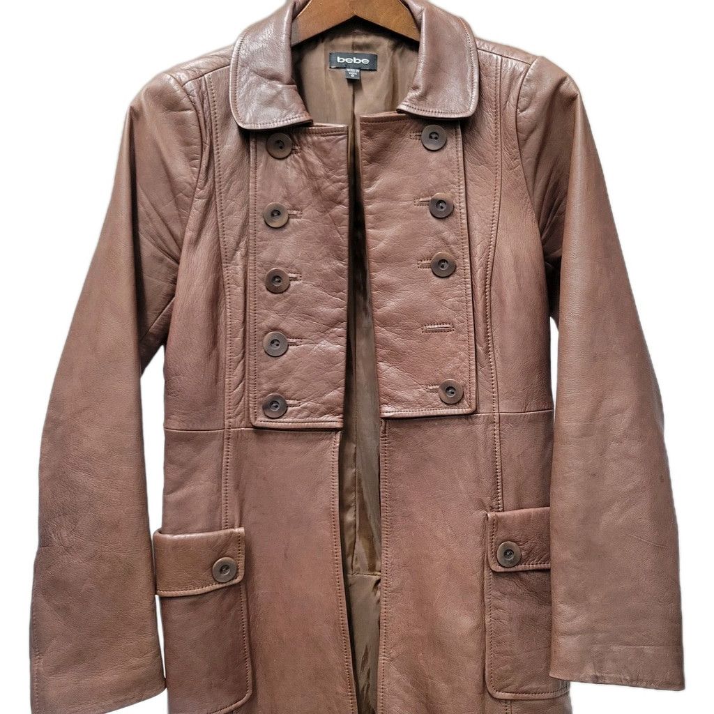 Bebe bebe Women Brown Open Closure Genuine Soft Leather Overcoat Size M / US 6-8 / IT 42-44 - 7 Thumbnail