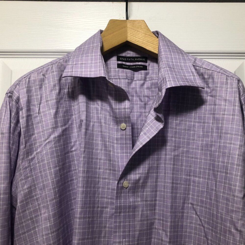 Saks Fifth Avenue Saks fifth avenue men's 100%cotton dress shirt 17.5/34-35 Size US XL / EU 56 / 4 - 2 Thumbnail