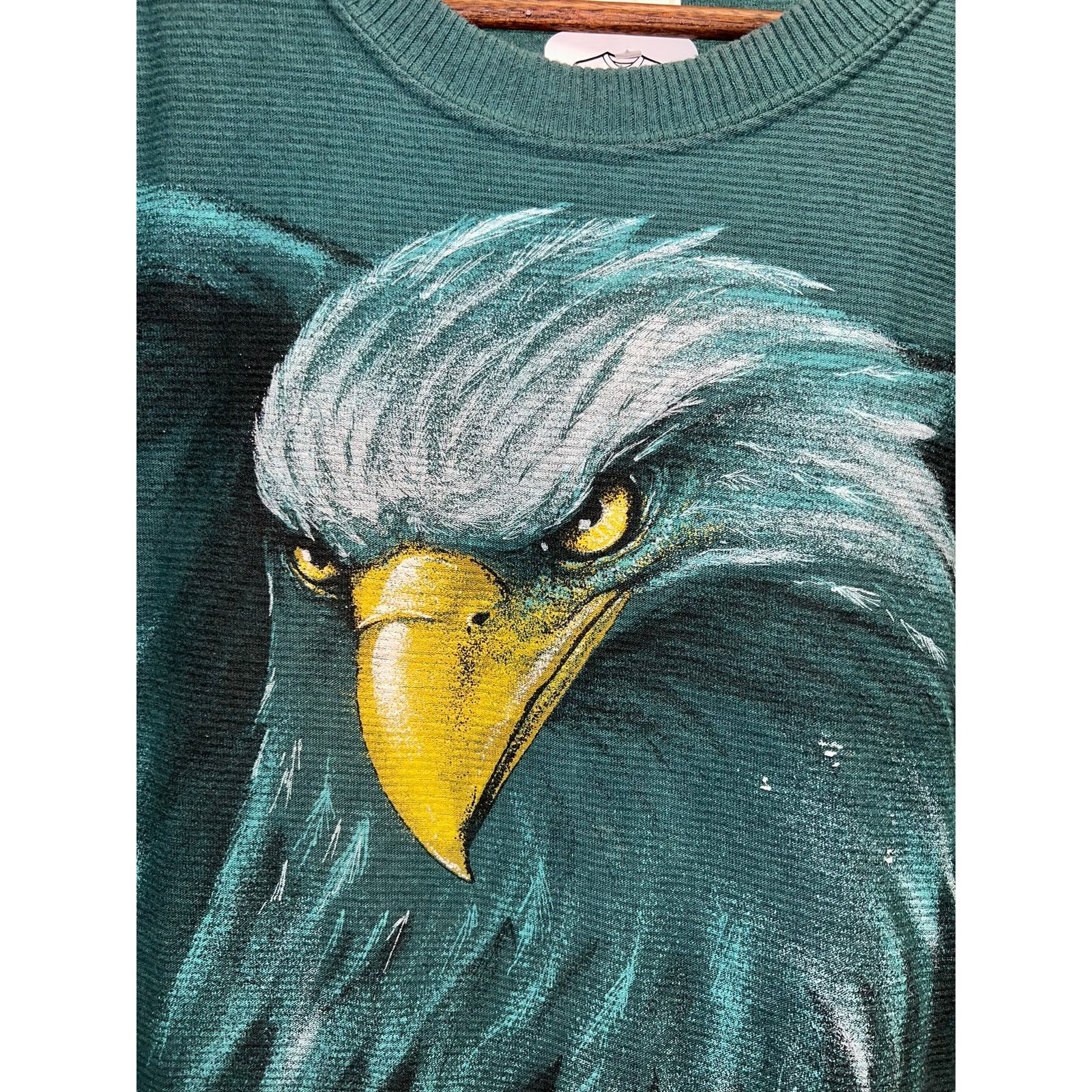 Vintage Vintage Bald Eagle Shirt Hazelwoods Green Bird Tee 90s Large Size US L / EU 52-54 / 3 - 3 Thumbnail