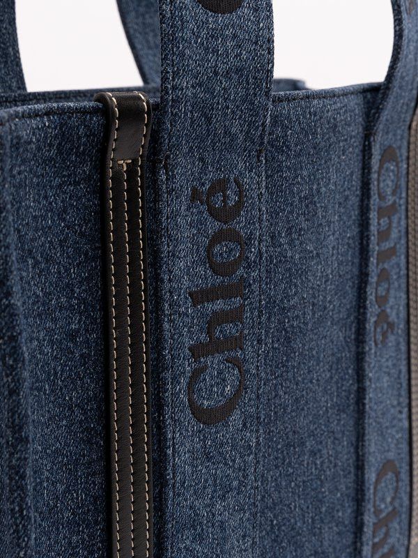 Chloe o1loc1c10226 Size: OS / Woody Medium Bag in Denim Size ONE SIZE - 4 Thumbnail
