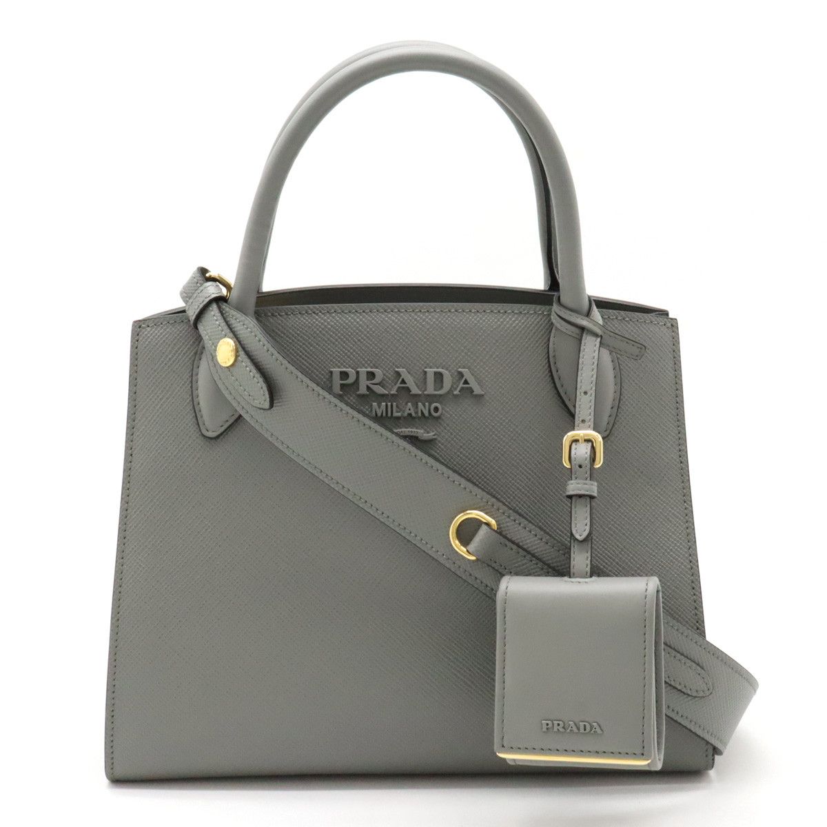 Prada Prada Prada Monochrome Small Leather Handbag 1BA156 Leather Handbag 1BA156 Size ONE SIZE - 1 Thumbnail