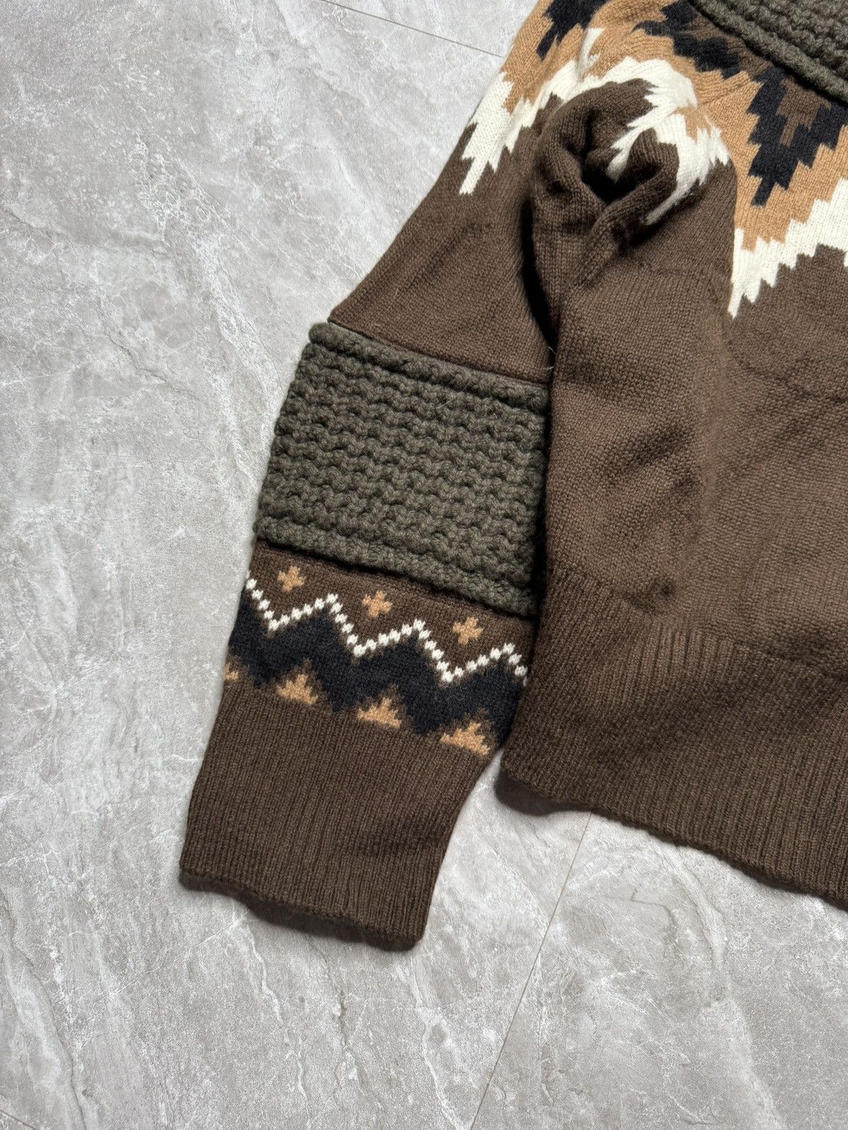 Sacai Sacai F/W 19 Fair Isle Print Knit Sweater Size US M / EU 48-50 / 2 - 2 Thumbnail