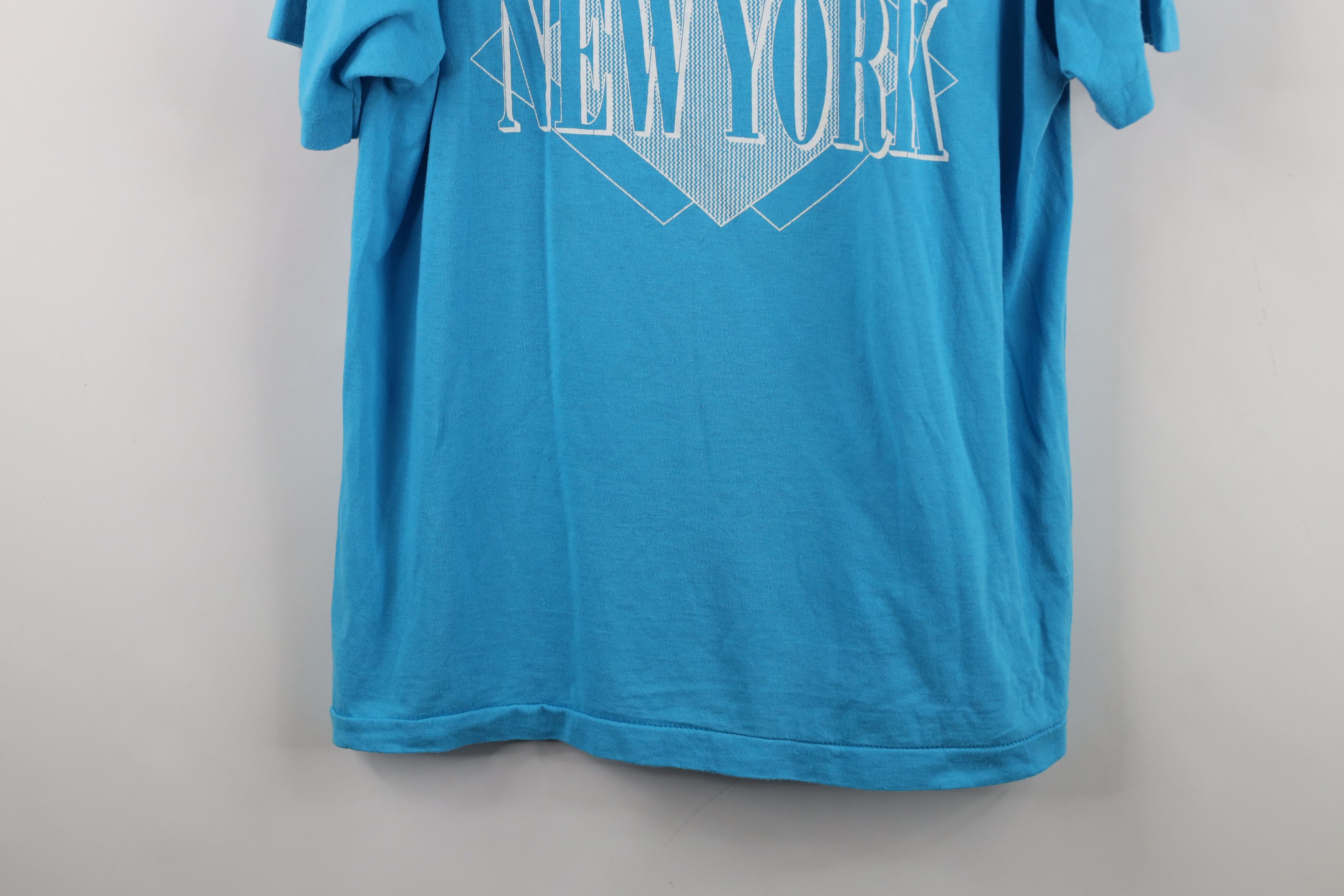 Vintage Vintage 80s 90s Streetwear Spell New York T-Shirt Blue USA Size US L / EU 52-54 / 3 - 3 Thumbnail