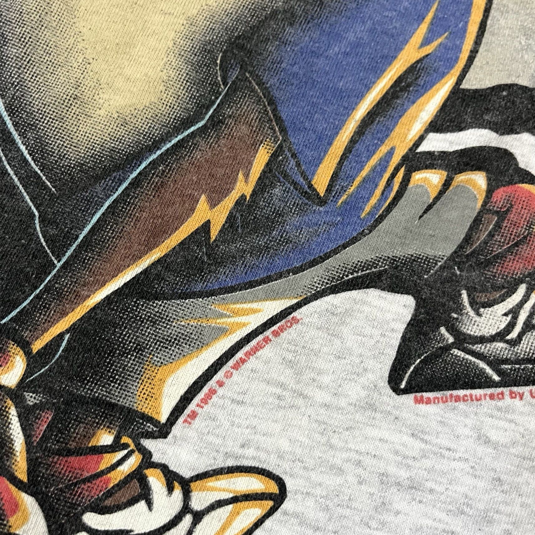 VINTAGE Looney Tunes Taz Power Slam Volleyball T-Shirt Men Large Short Sleeve Gray 90s
